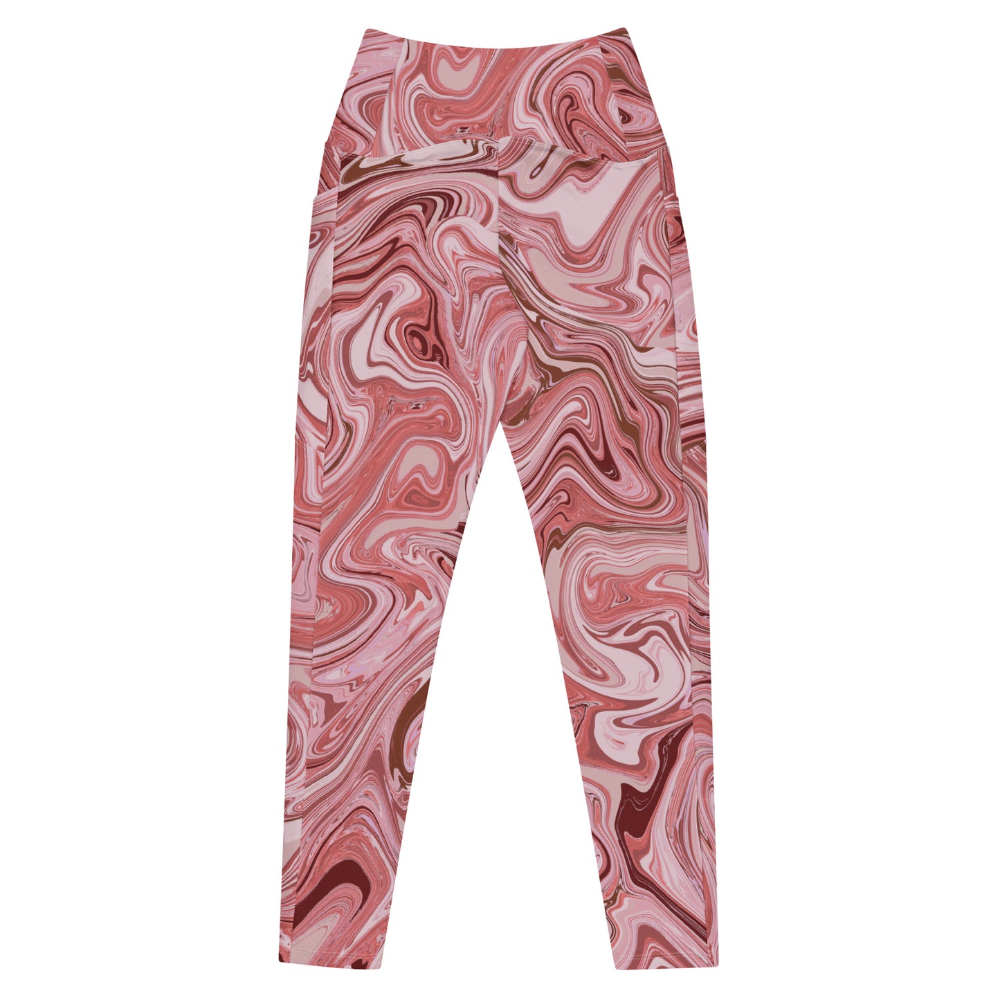 Marble Leggings with Pockets - Flamingo
