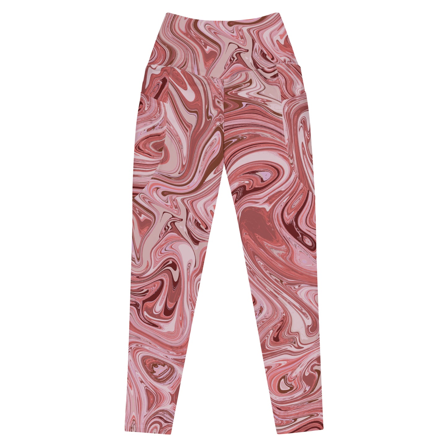 Marble Leggings with Pockets - Flamingo