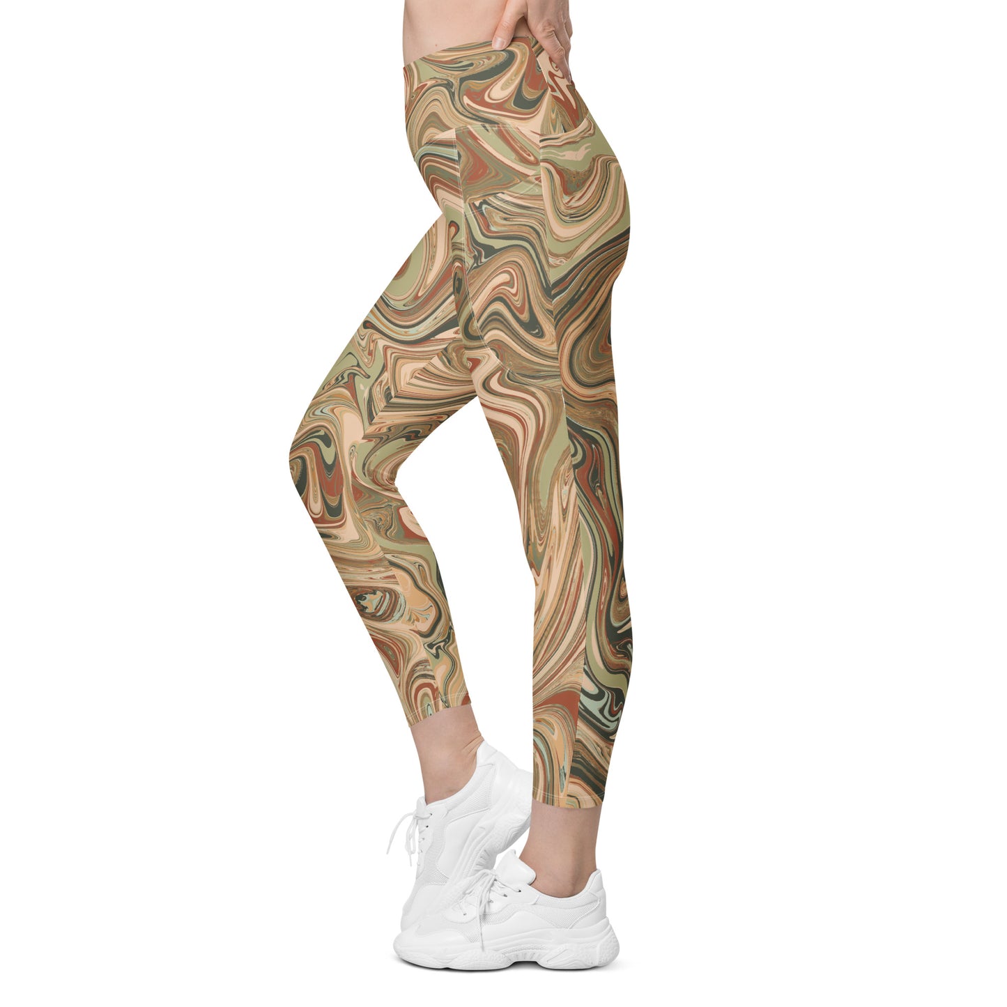 Marble Leggings with Pockets - Terra