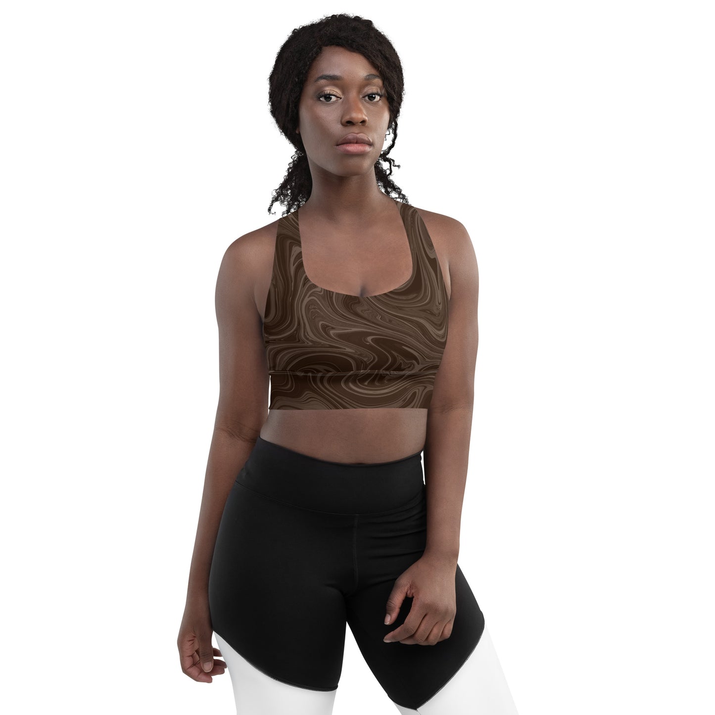 Marble Sports Bra - Chocolate