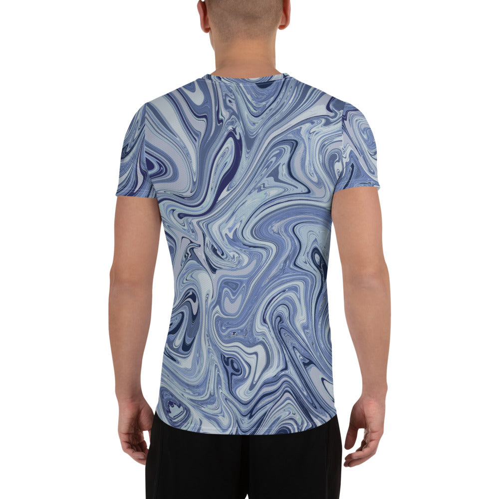 Marble Athletic T-Shirt - Cobalt