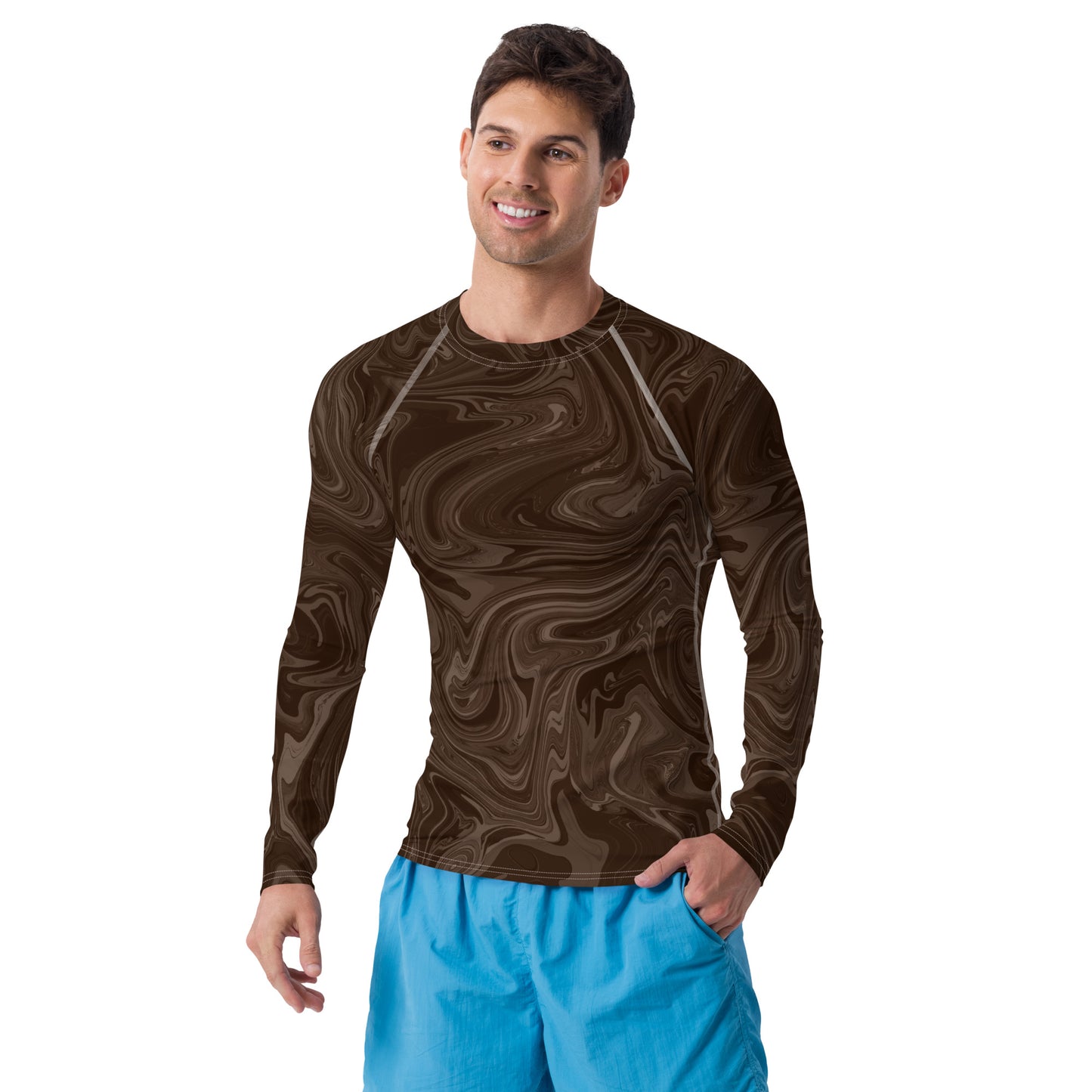 Marble Rash Guard - Chocolate
