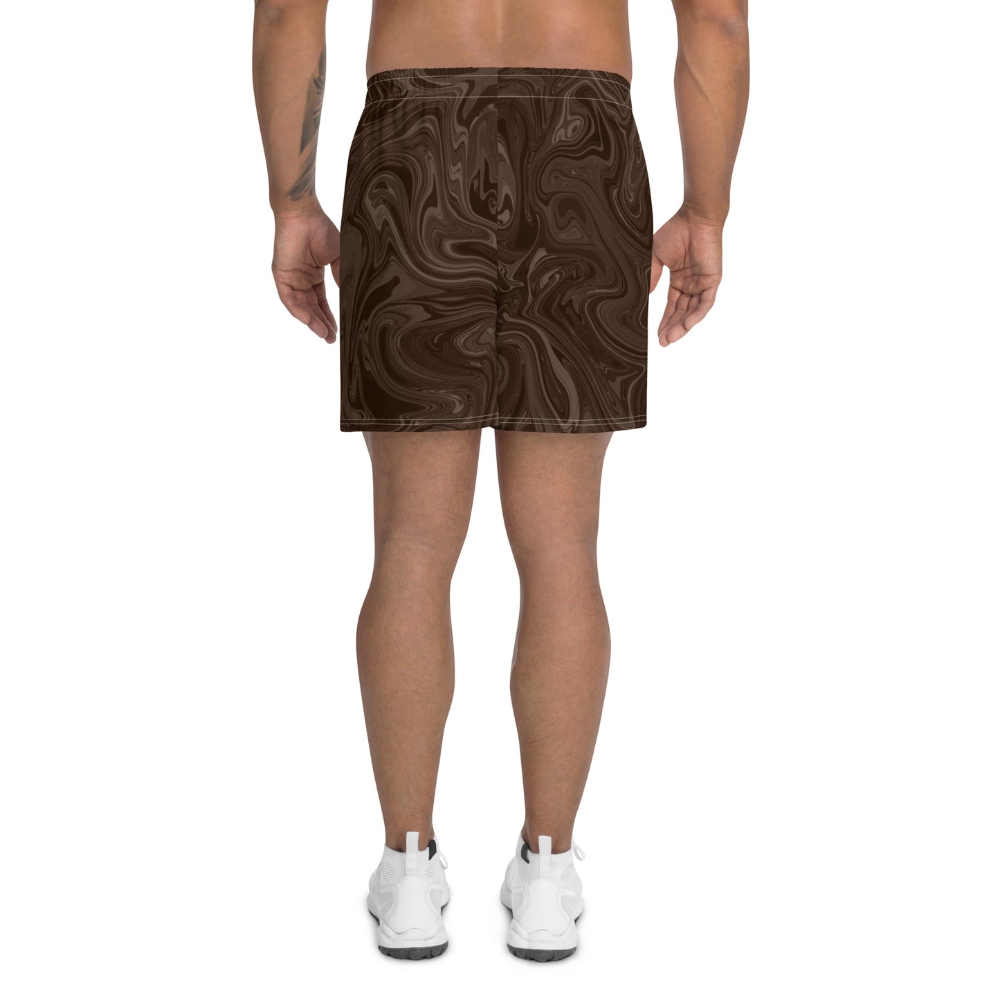 Recycled Marble Athletic Shorts - Chocolate