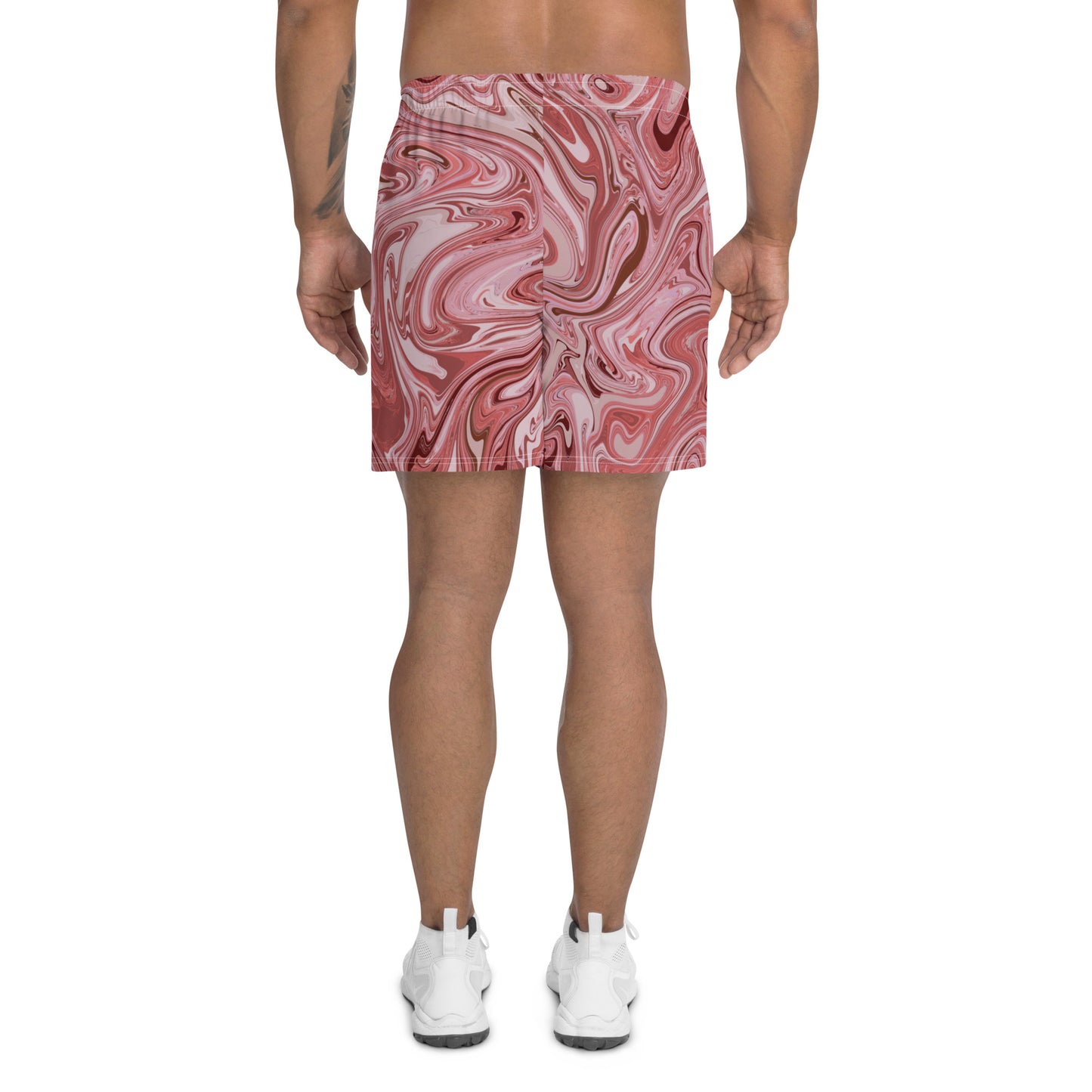 Recycled Marble Athletic Shorts - Flamingo