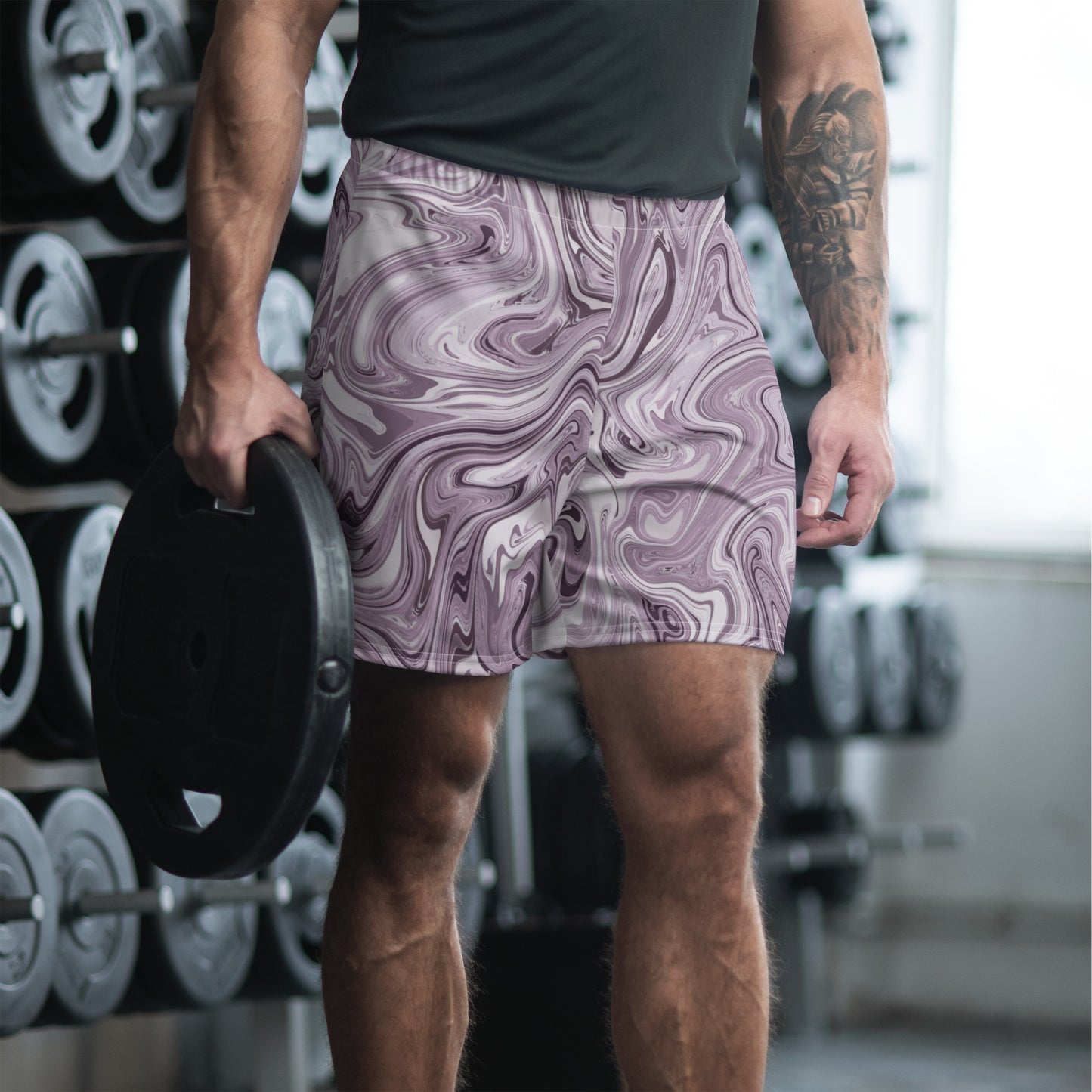 Recycled Marble Athletic Shorts - Lilac