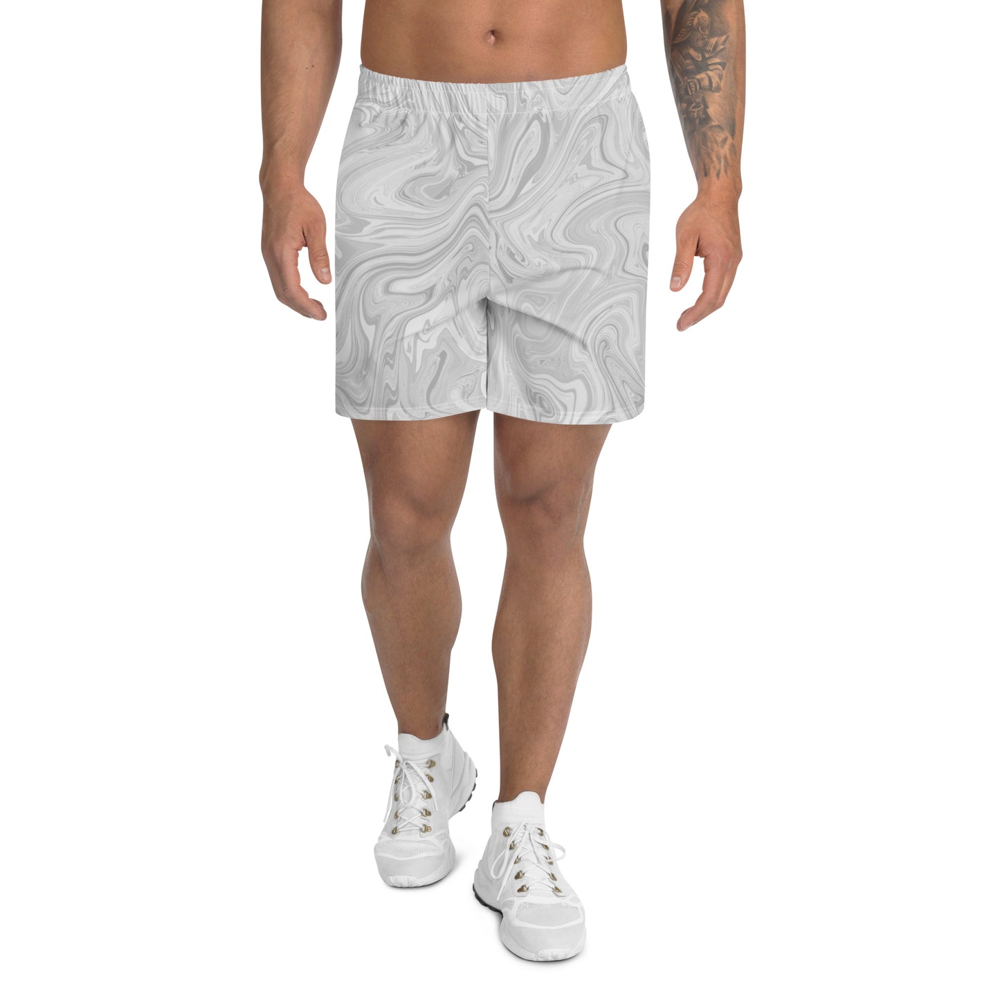 Recycled Marble Athletic Shorts - Ivory