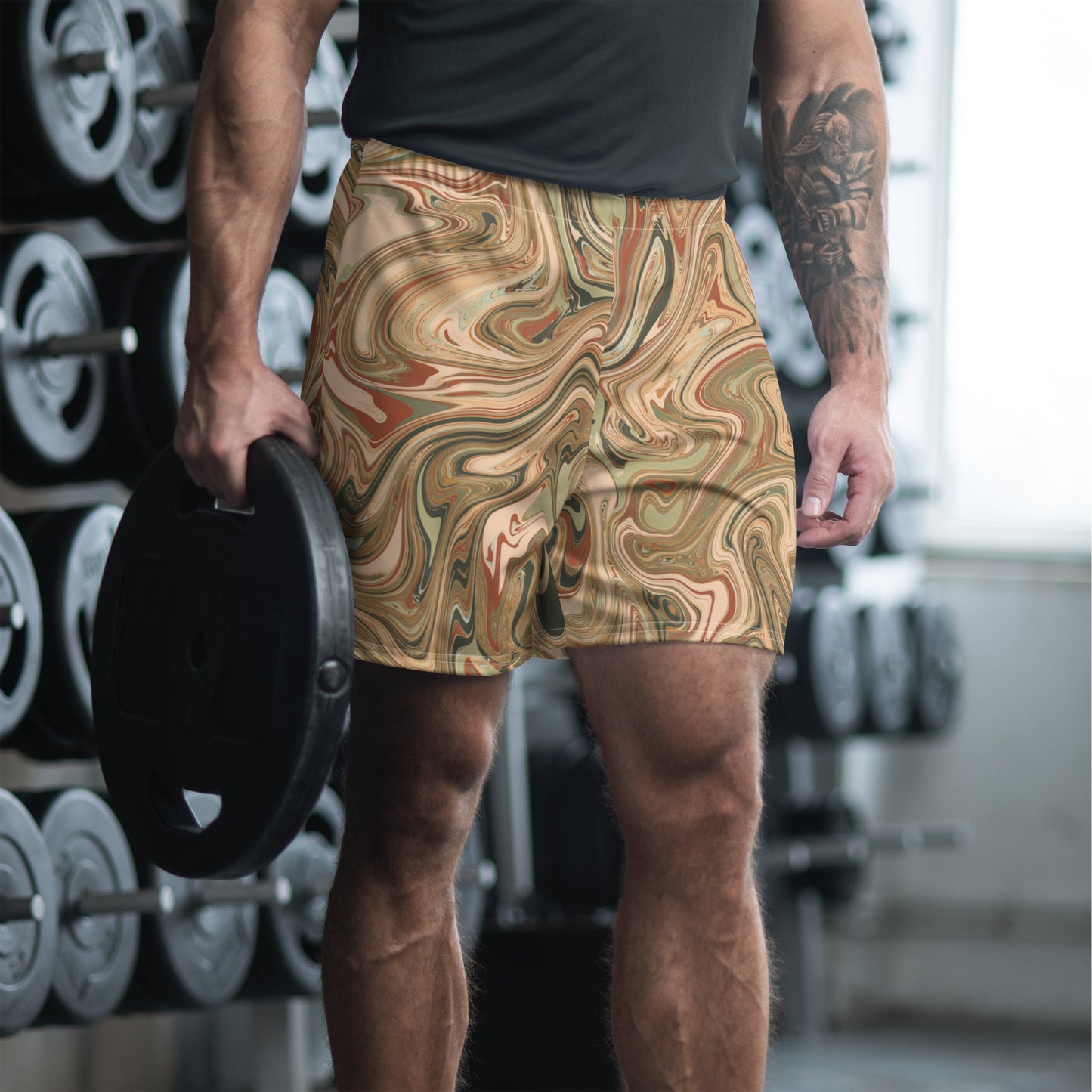 Recycled Marble Athletic Shorts - Terra