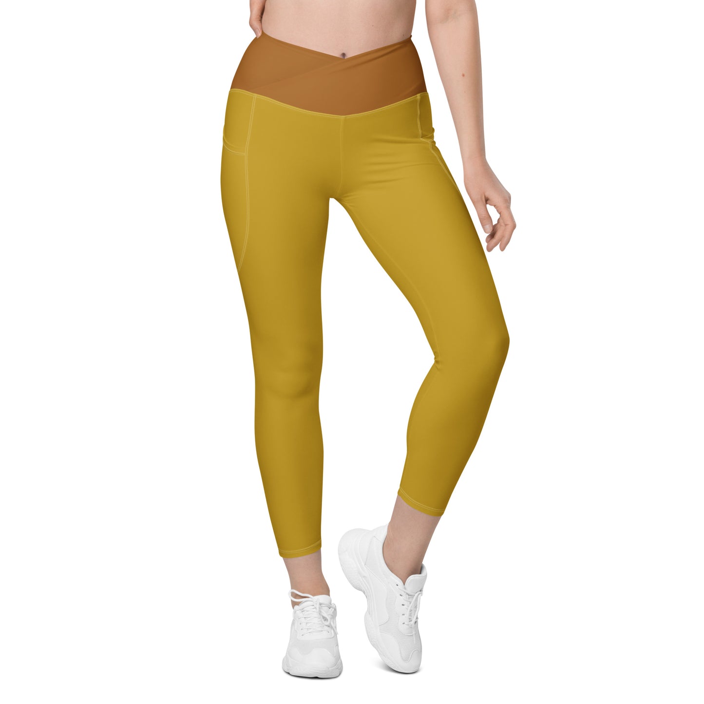 Core Recycled Crossover Leggings - Turmeric