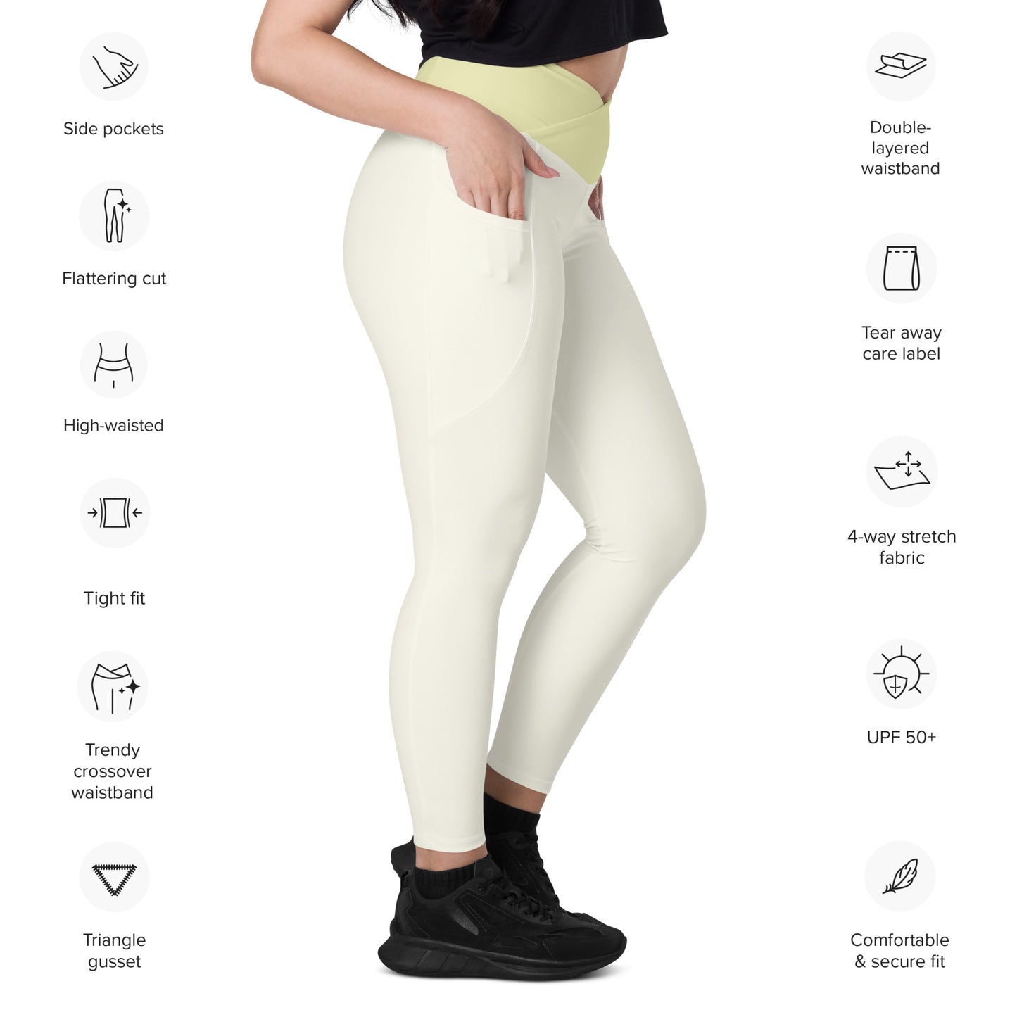Core Recycled Crossover Leggings - Buttercup