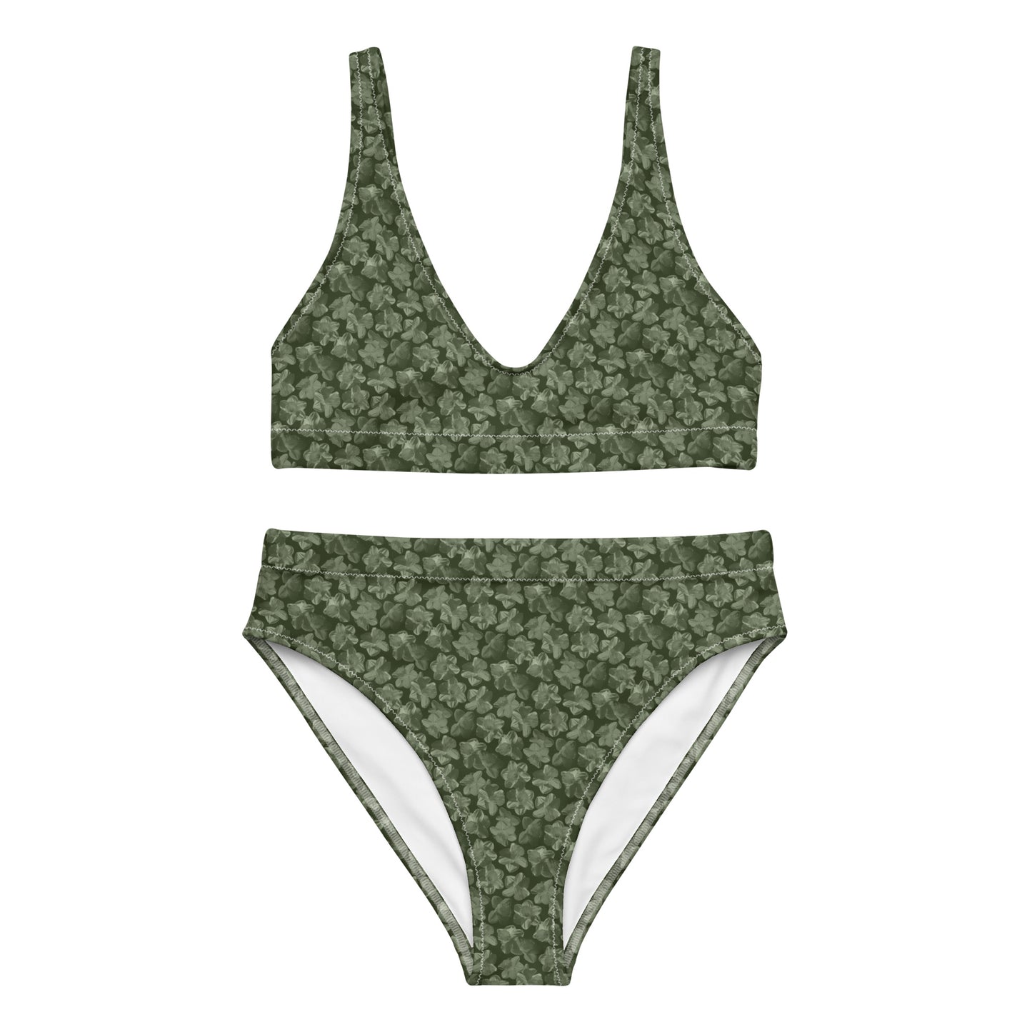 Recycled Flourish and Flow High-Waisted Bikini in Anacapa Green
