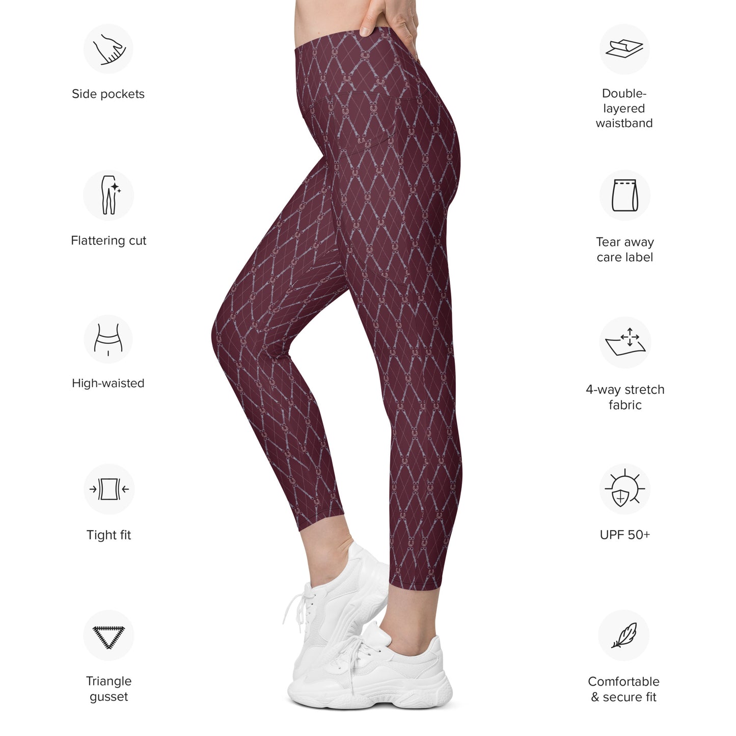 Horseshoe Leggings - Ruby