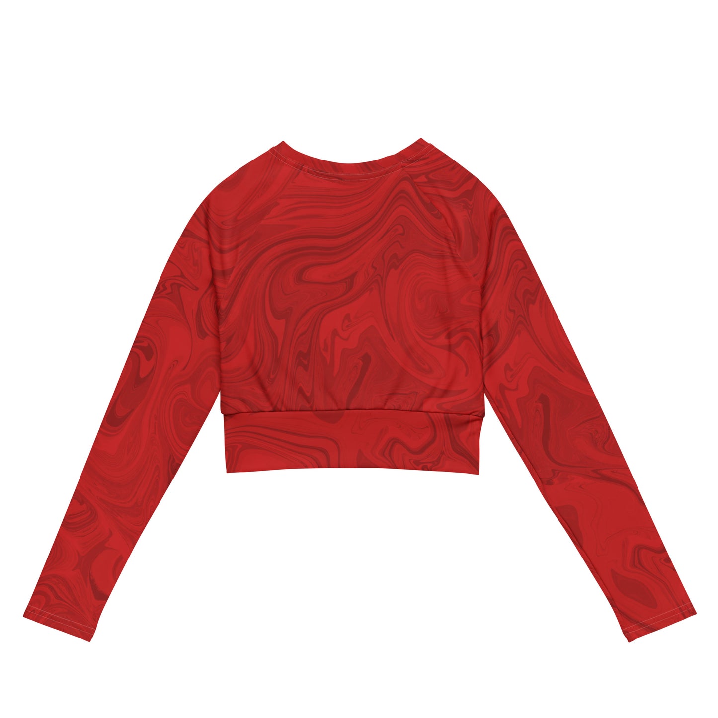 Recycled Marble Long Sleeve Crop - Ruby