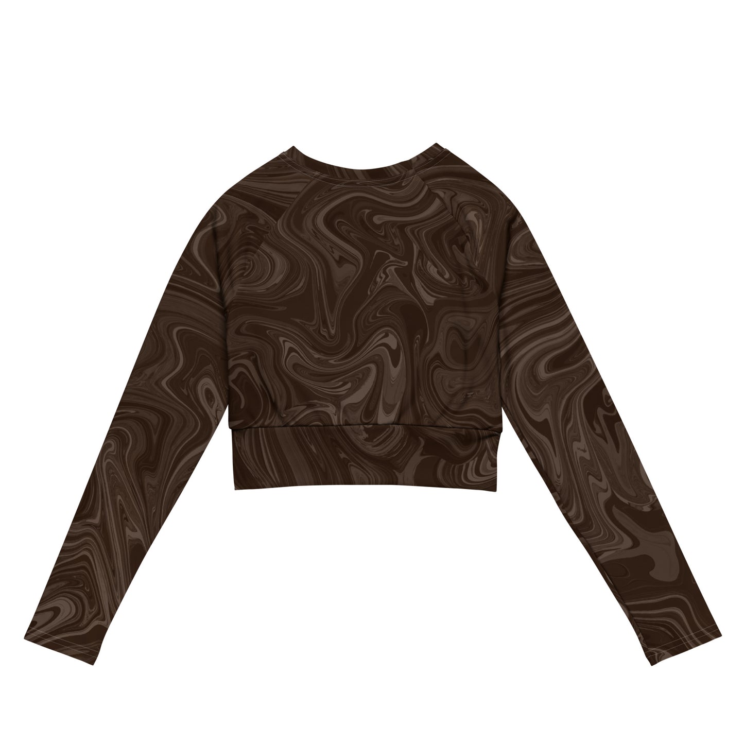 Recycled Marble Long Sleeve Crop - Chocolate