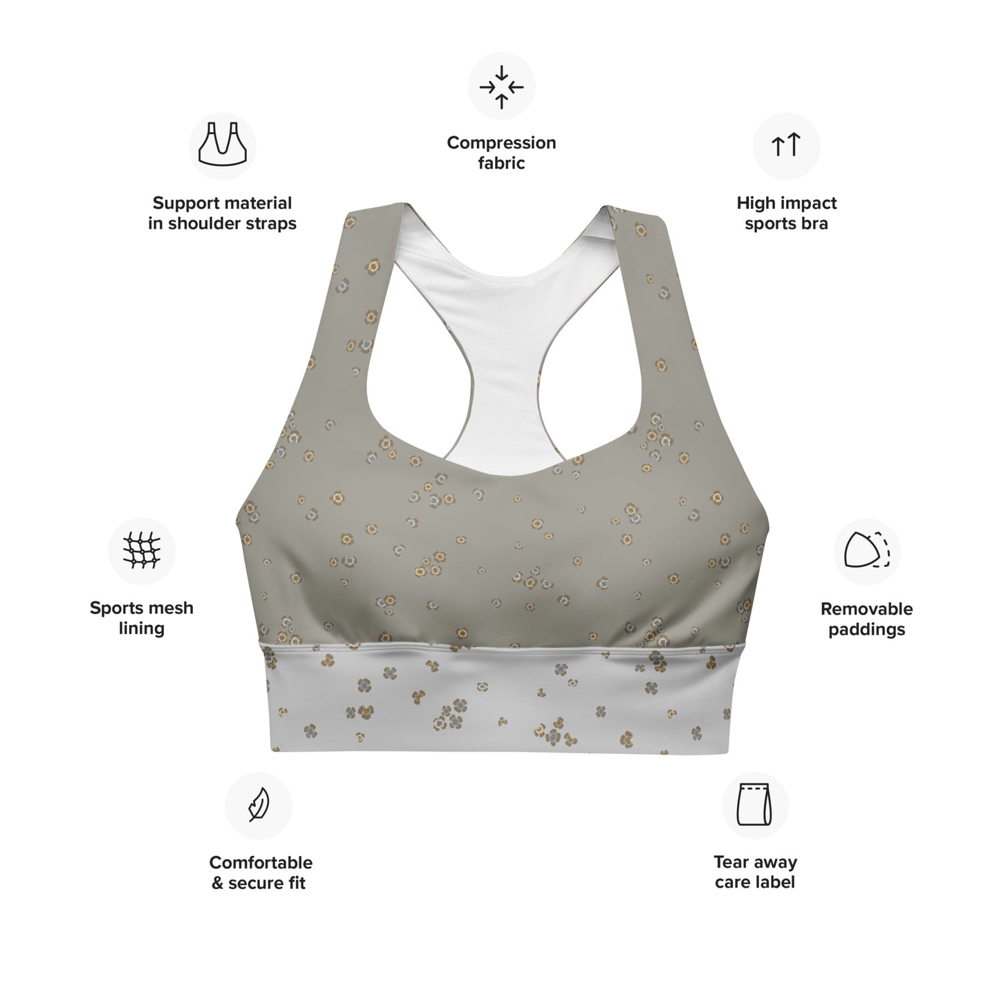 Recycled Clover Sports Bra - Quartz