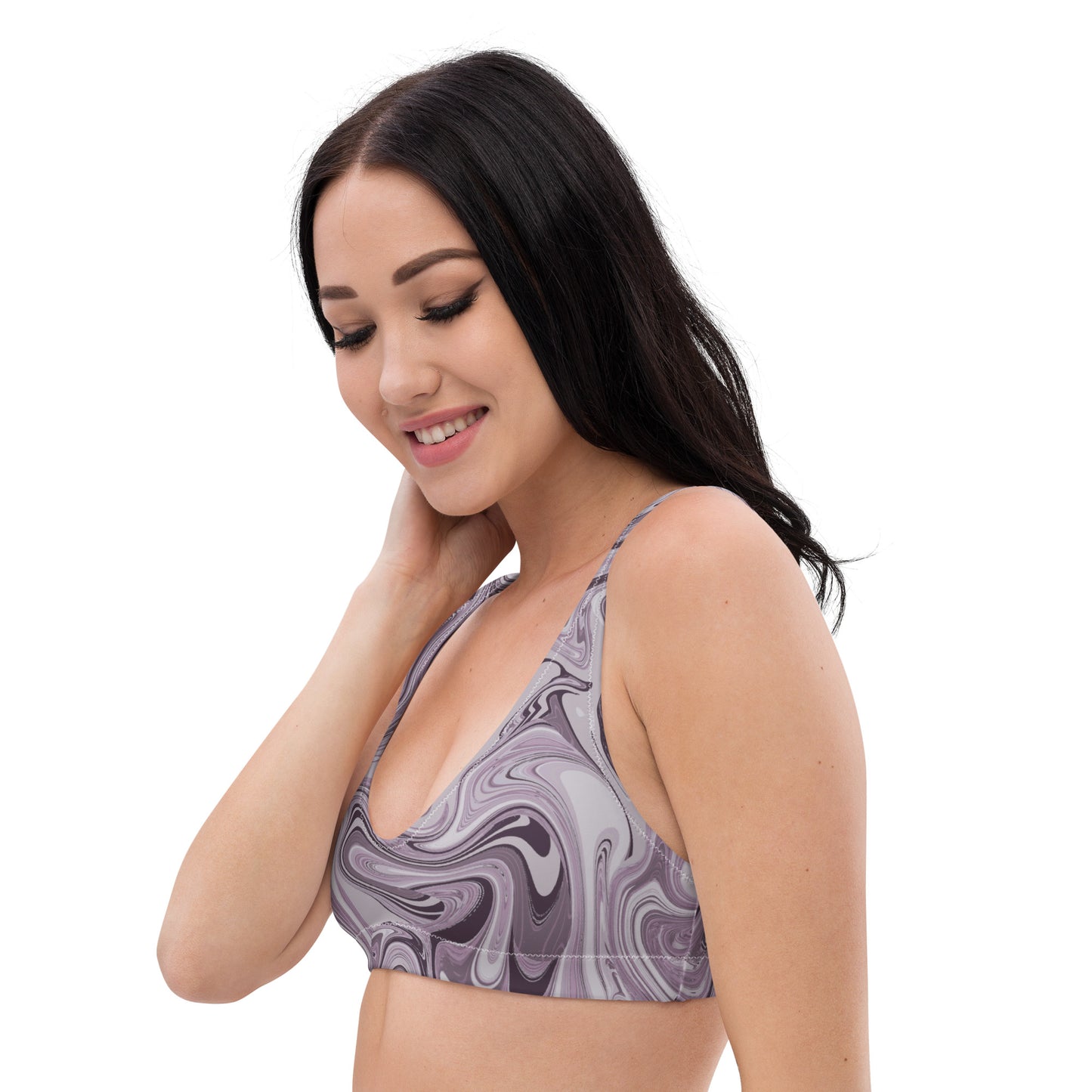 Maggiore Marble Recycled Bikini Top - Lilac