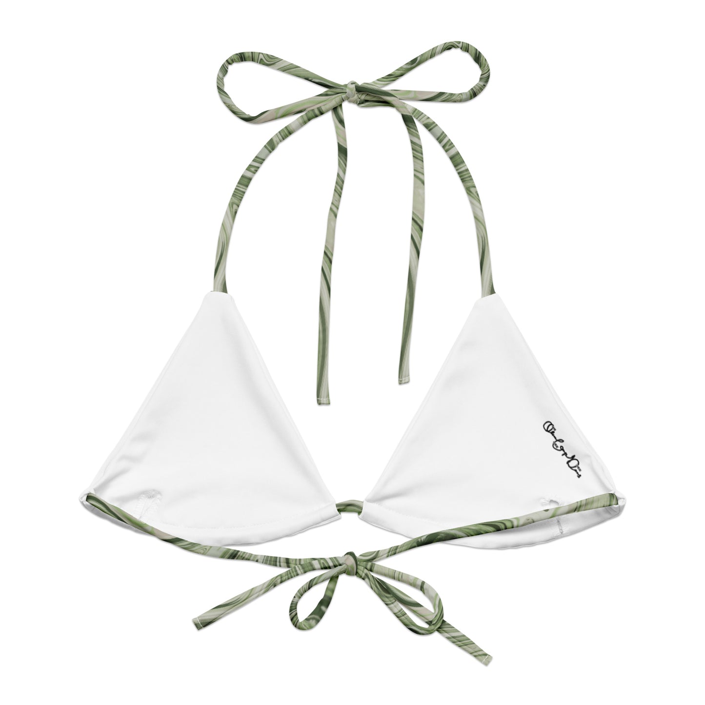 Maggiore Marble Recycled String Bikini Top - Pistachio