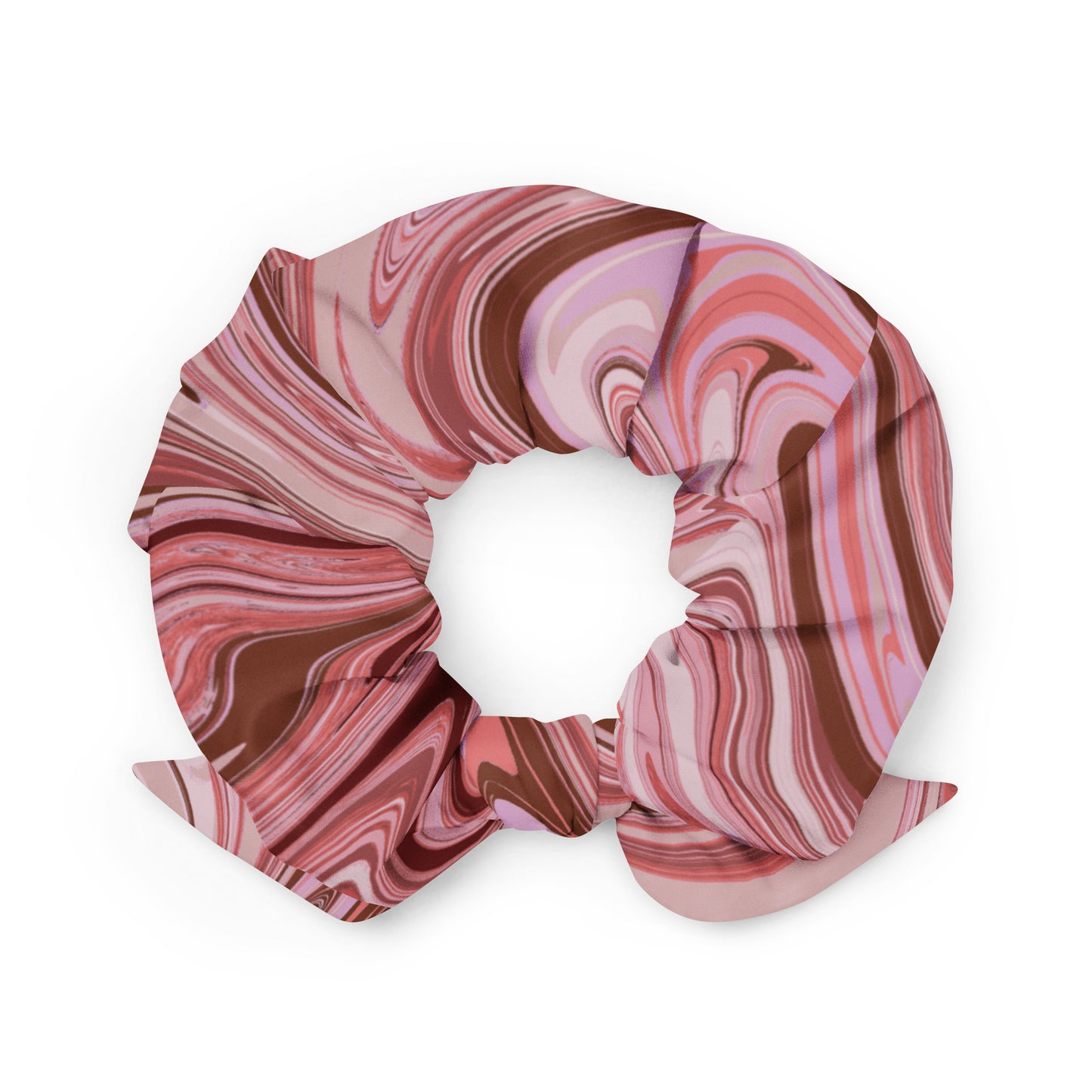 Marble Recycled Scrunchie - Flamingo