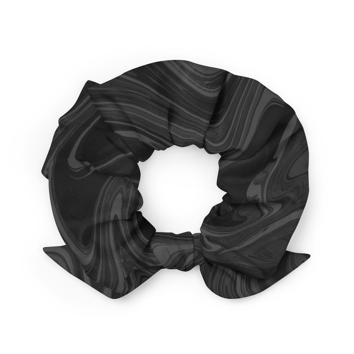 Marble Recycled Scrunchie - Onyx