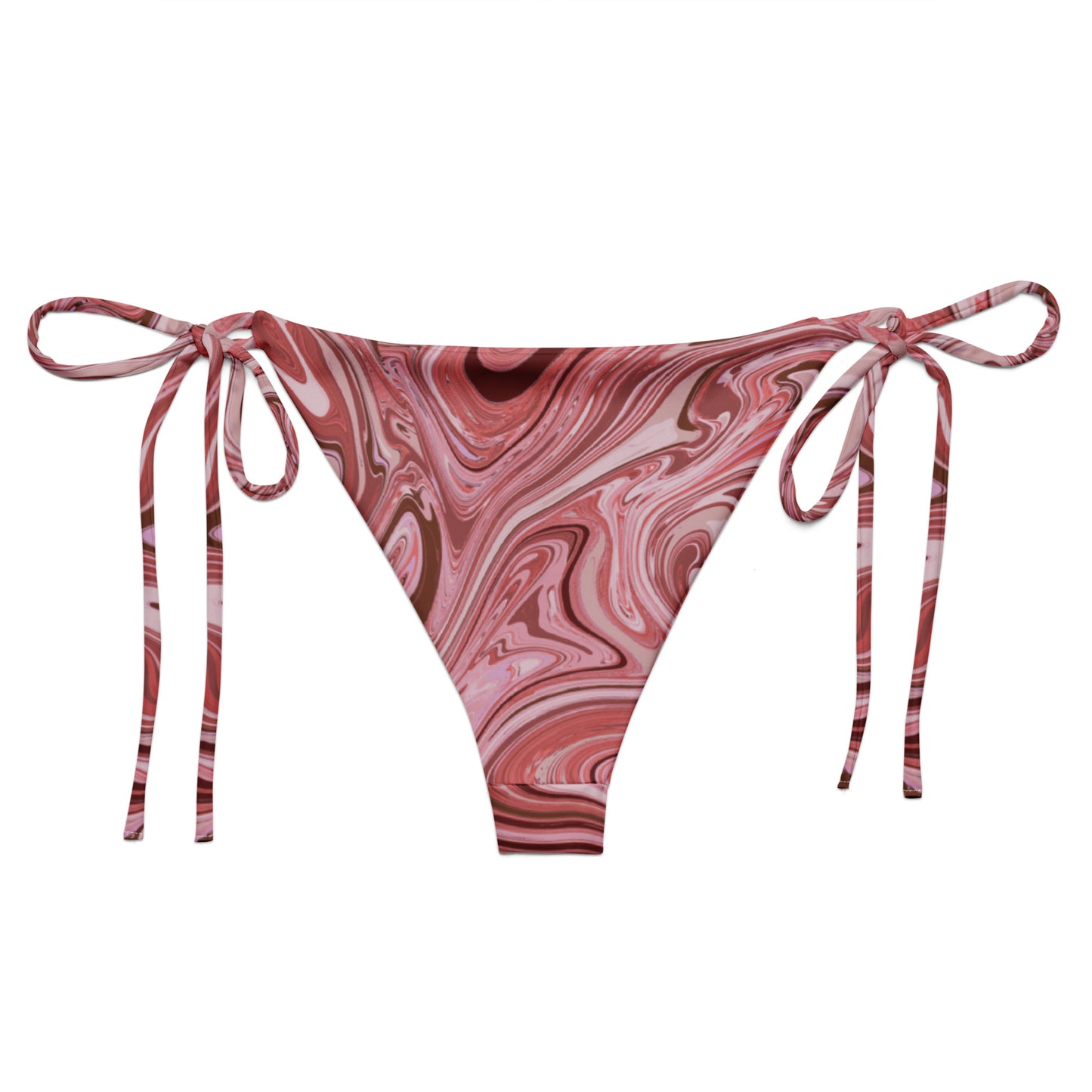 Maggiore Marble Recycled String Bikini Bottom - Flamingo