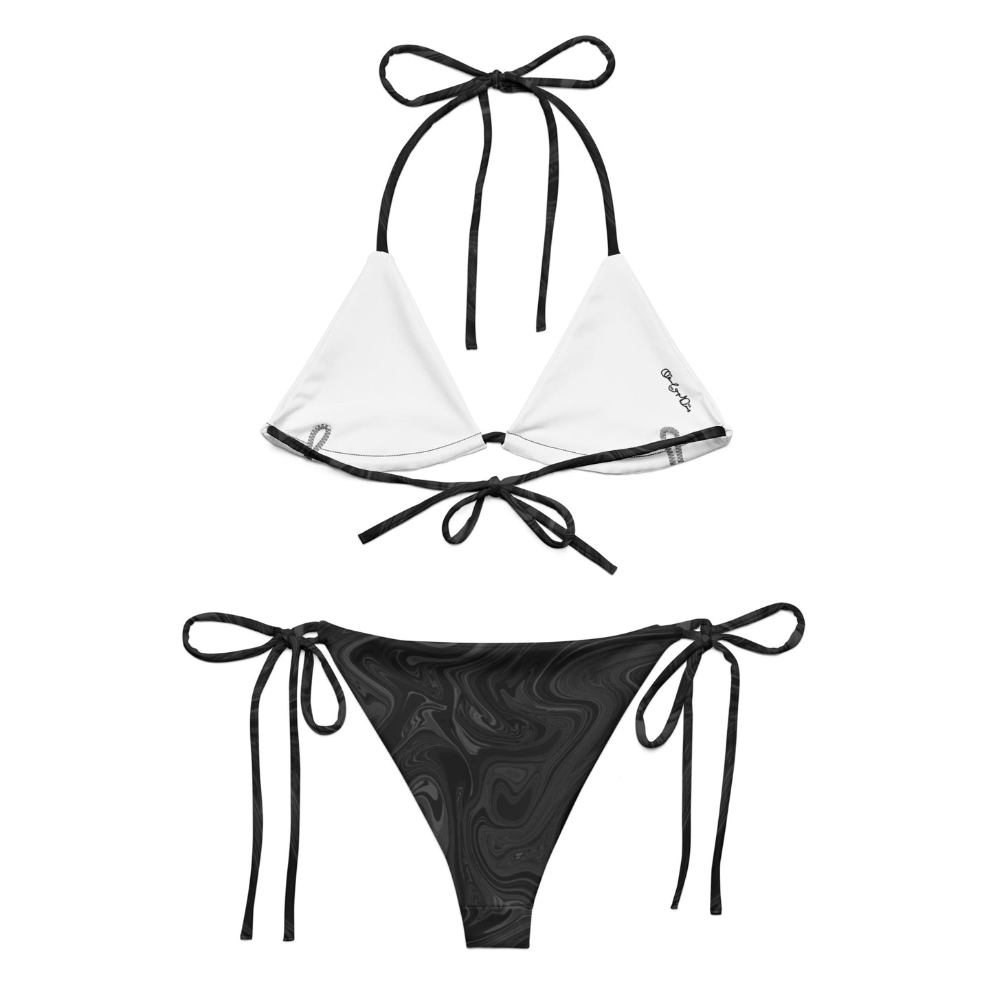 Maggiore Marble Recycled String Bikini - Onyx