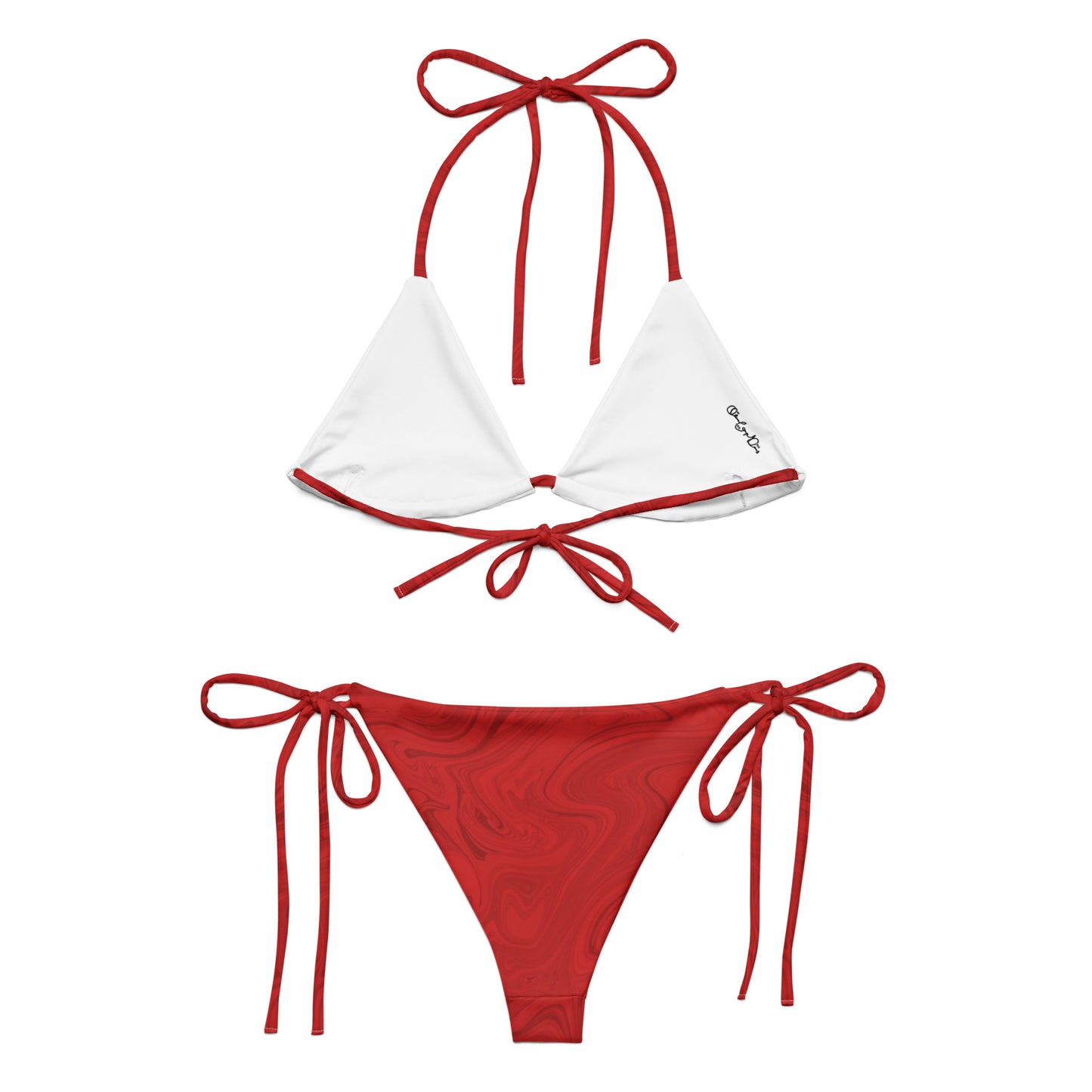 Recycled Marble String Bikini - Ruby