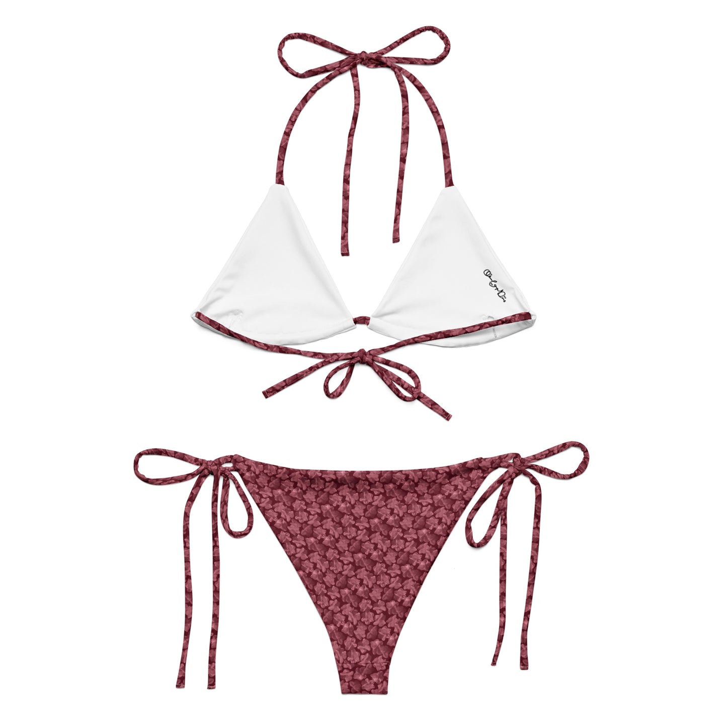 Recycled Flourish and Flow String Bikini in Napa Red