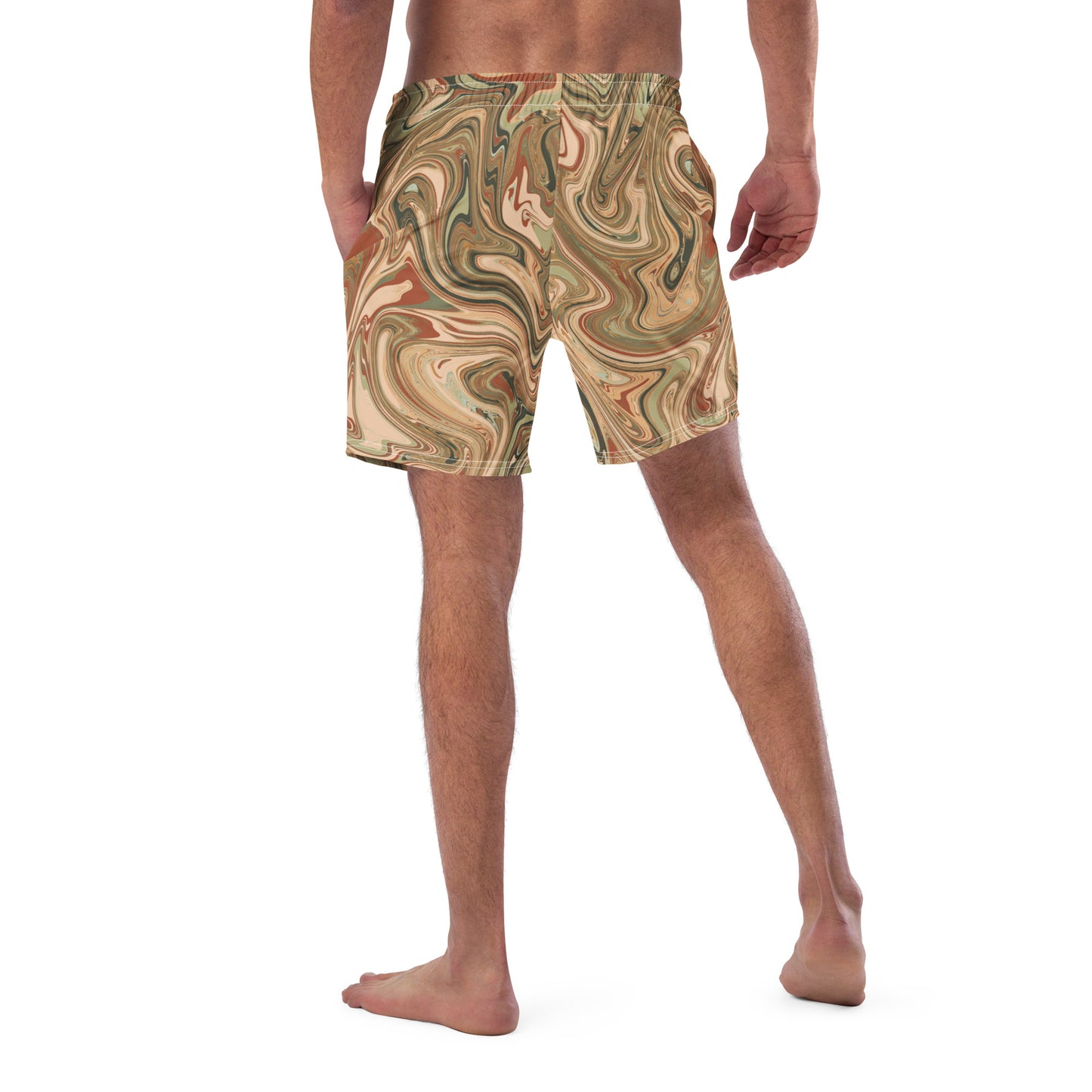 Recycled Marble Swim Trunks - Terra