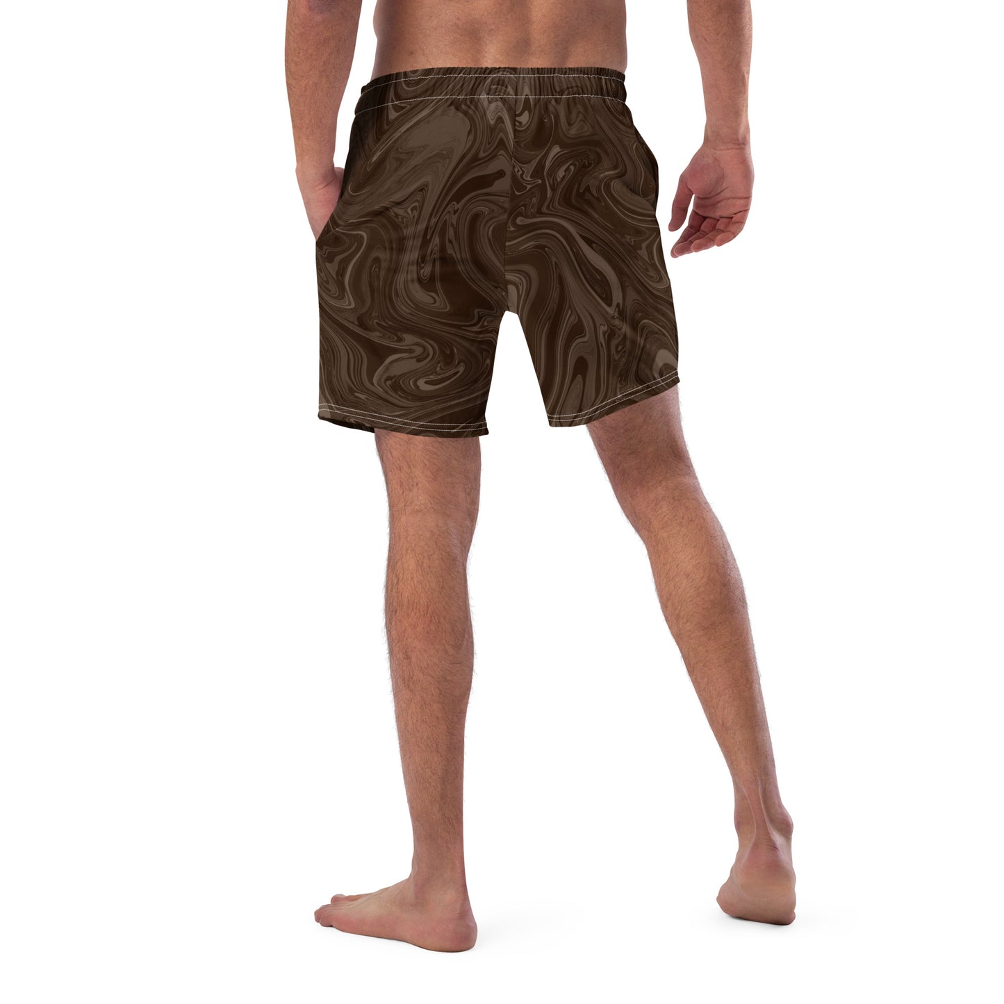 Recycled Marble Swim Trunks - Chocolate