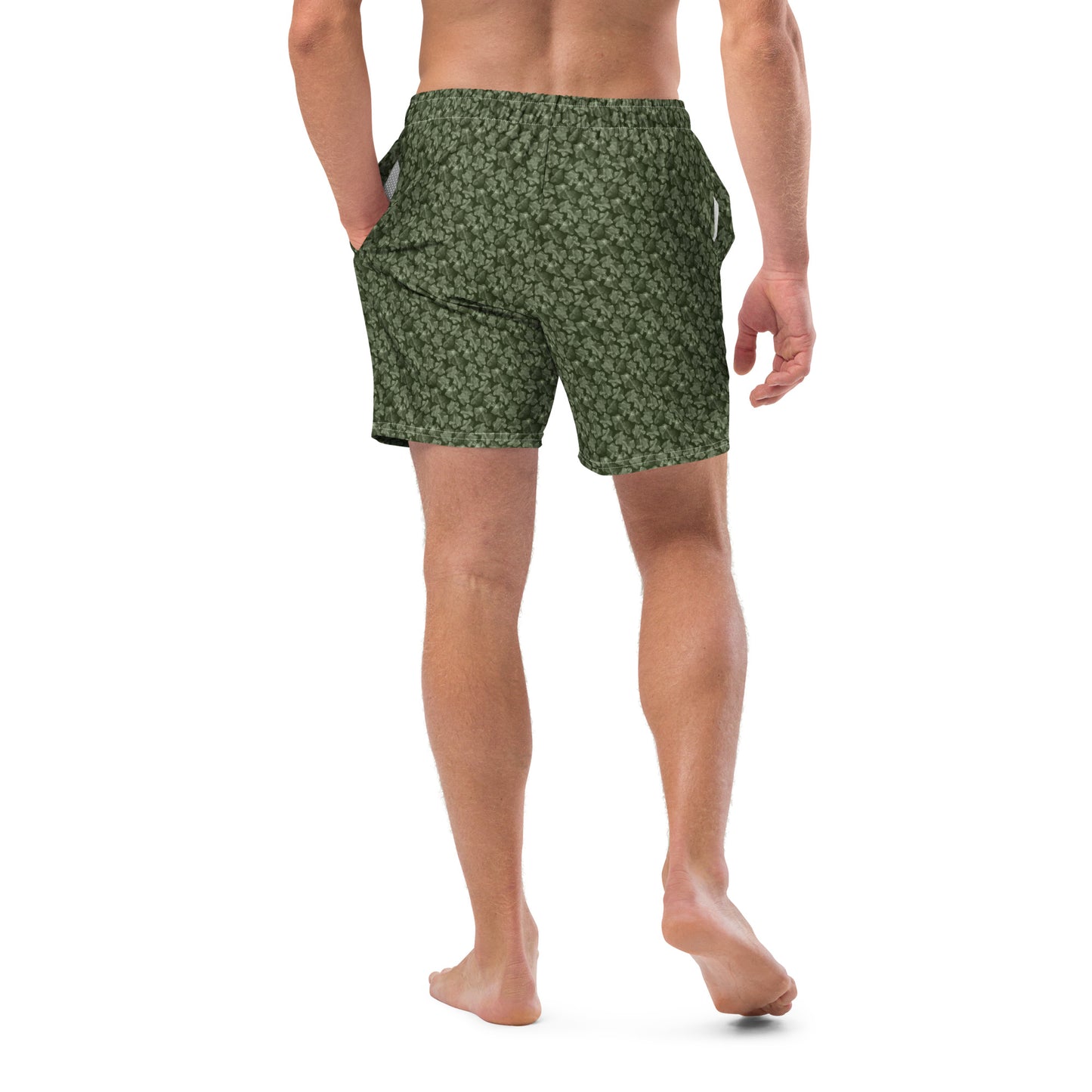 Recycled Flourish and Flow Swim Trunks in Anacapa Green