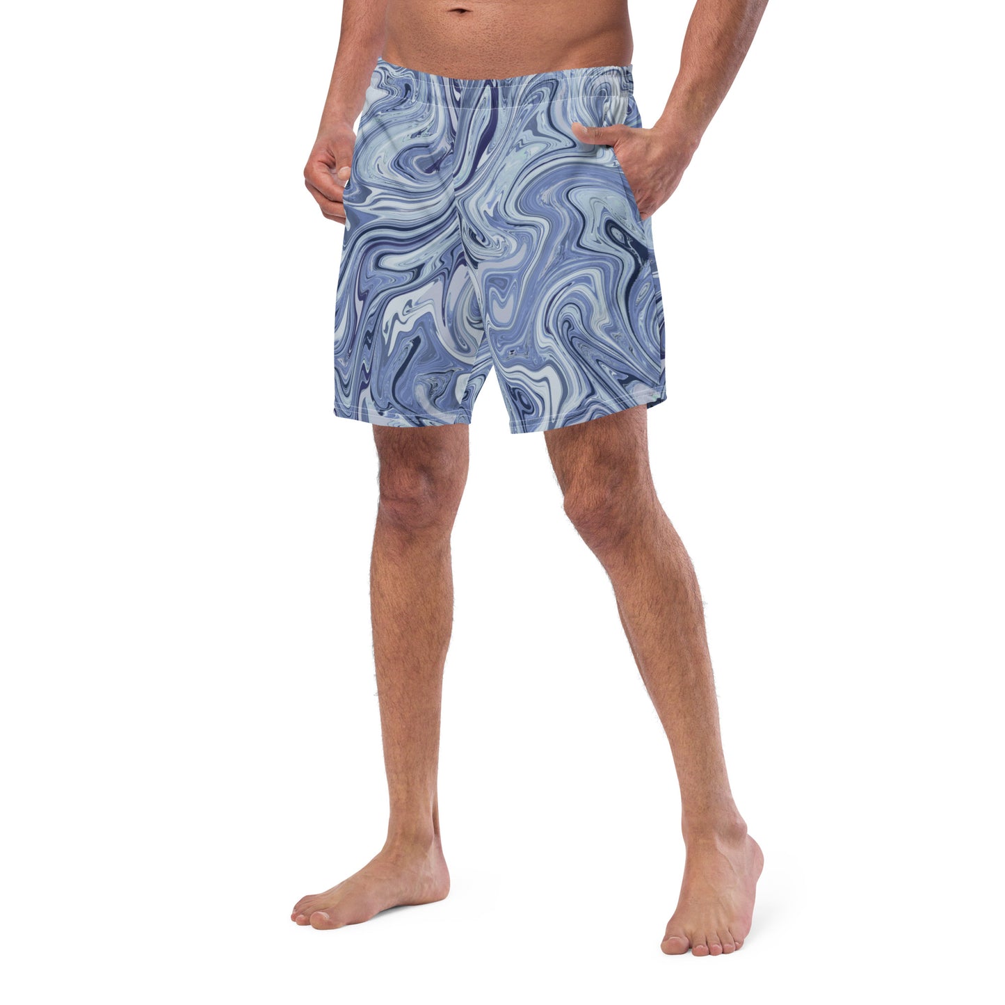 Recycled Marble Swim Trunks - Cobalt