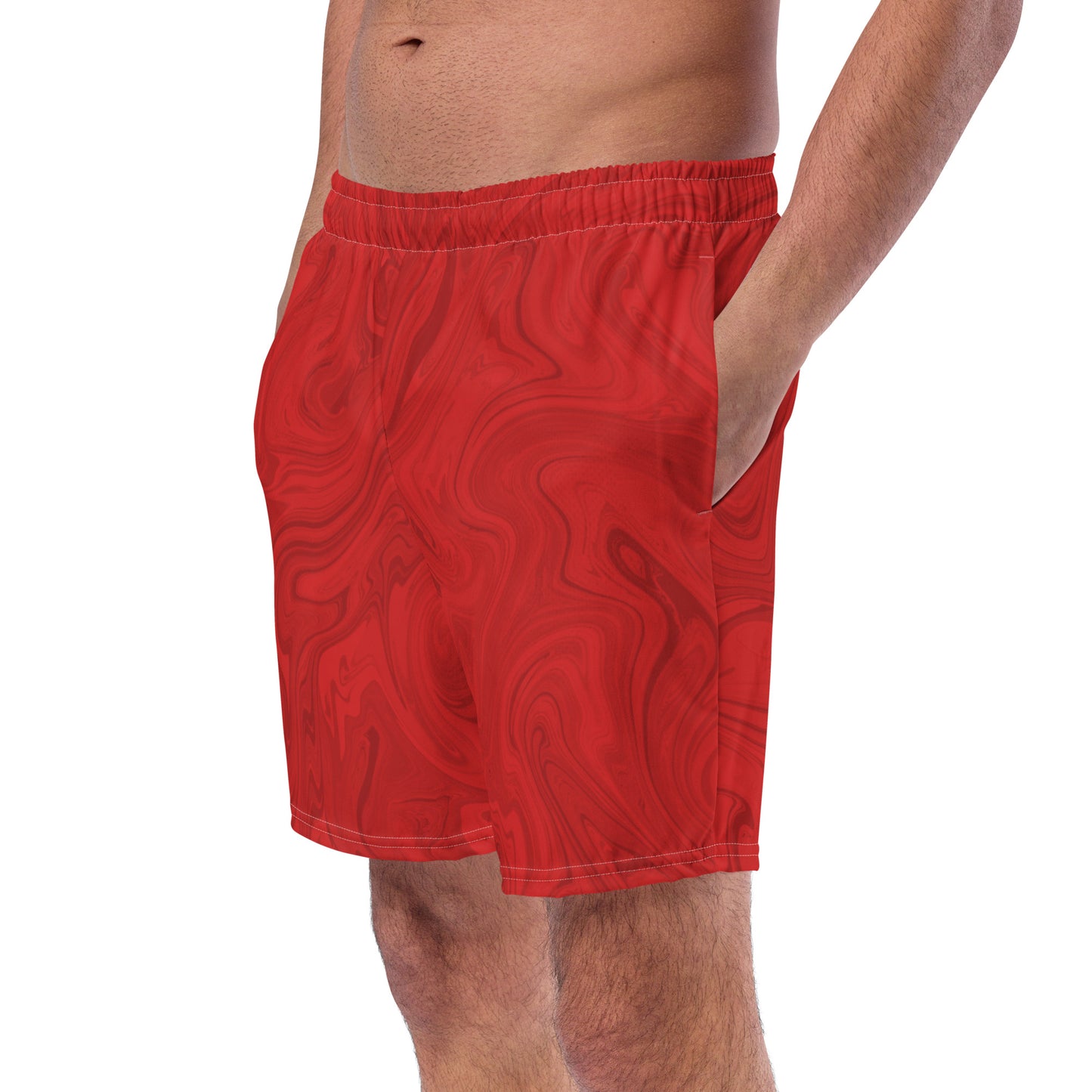 Recycled Marble Swim Trunks - Ruby