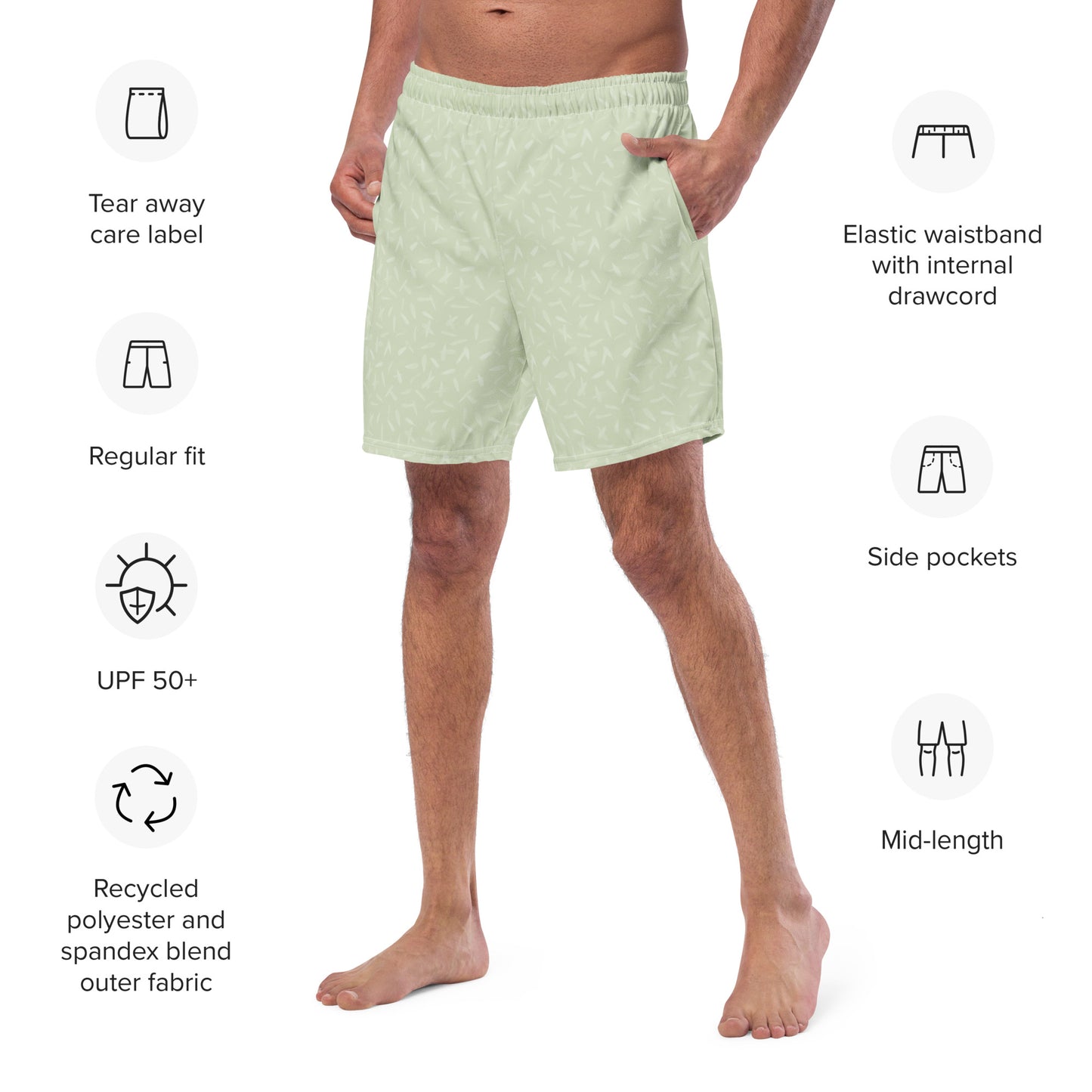 Recycled Petal Power Swim Trunks in Anacapa Green