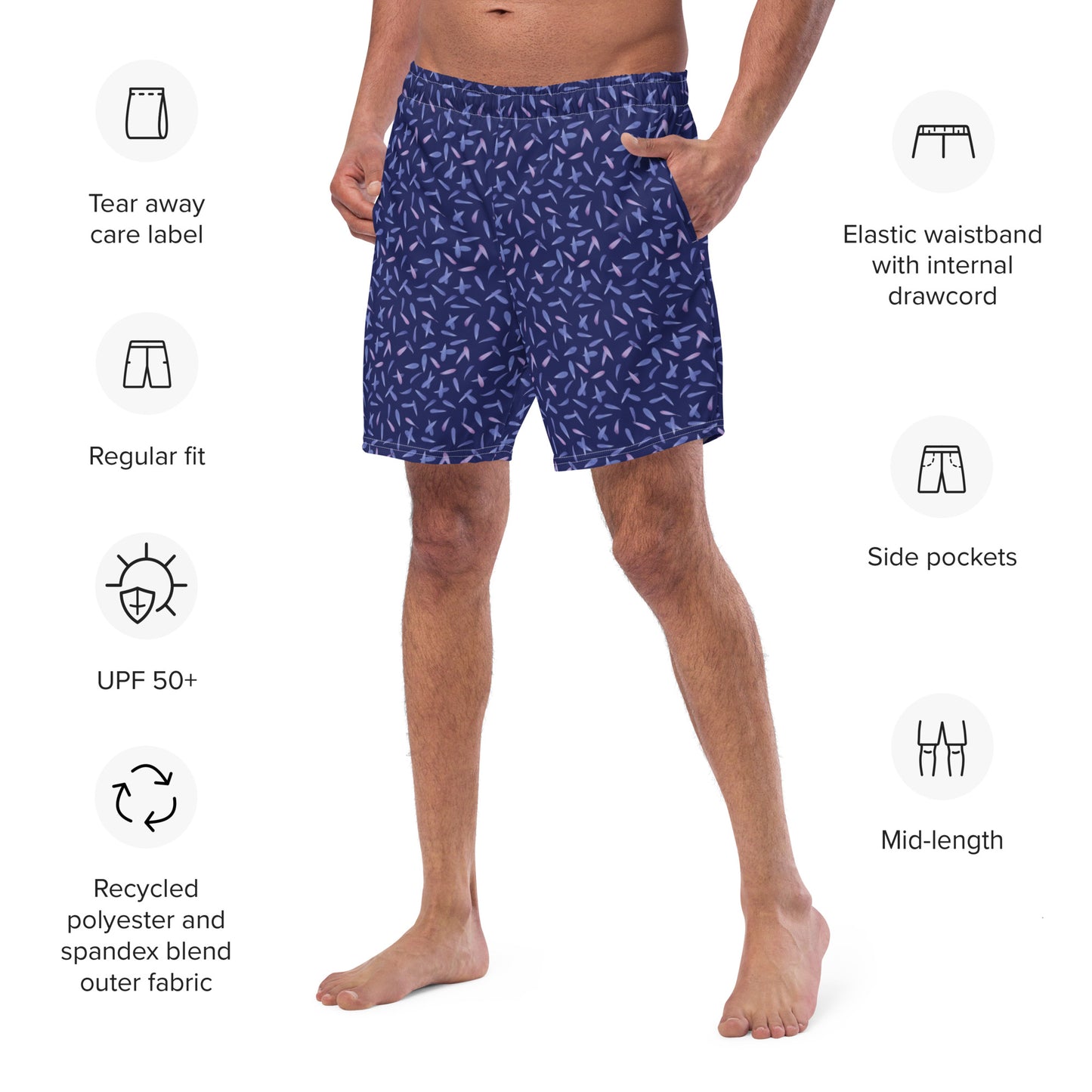 Recycled Petal Power Swim Trunks in Malibu Blue