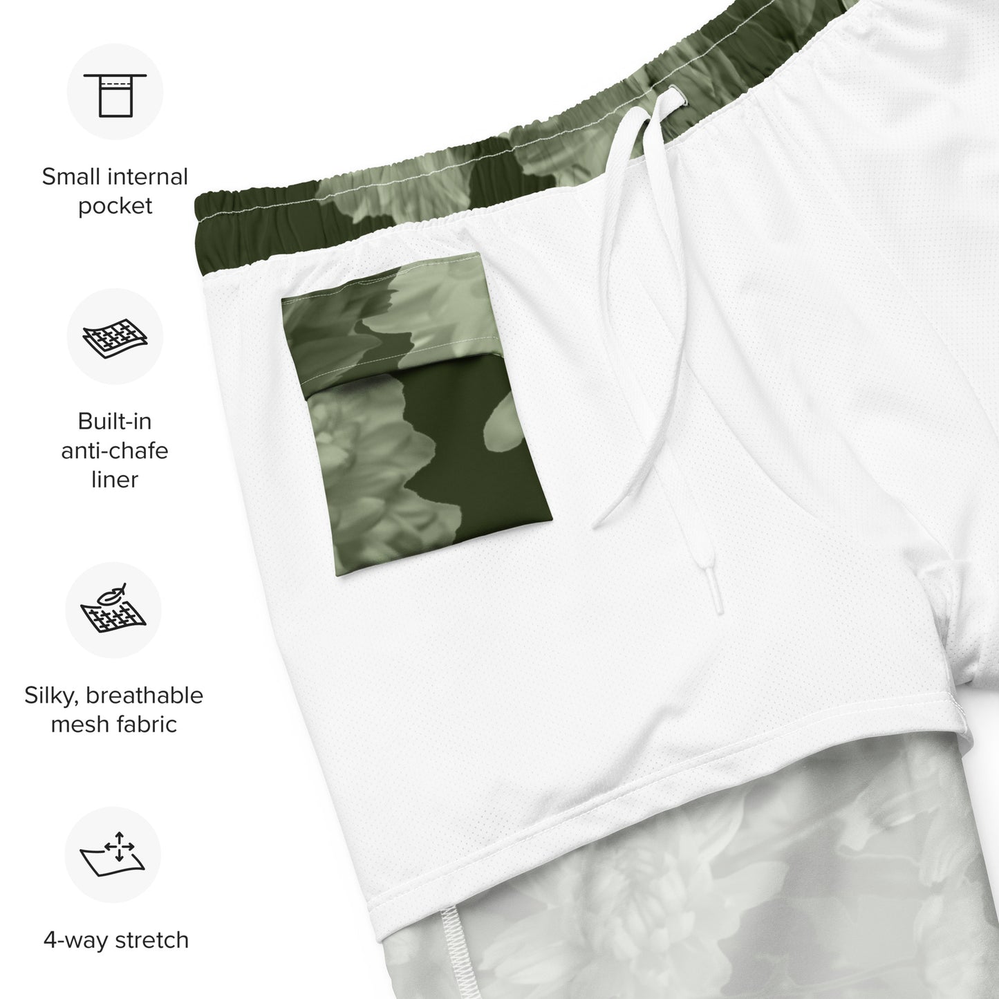 Recycled Gillyflower Swim Trunks in Anacapa Green