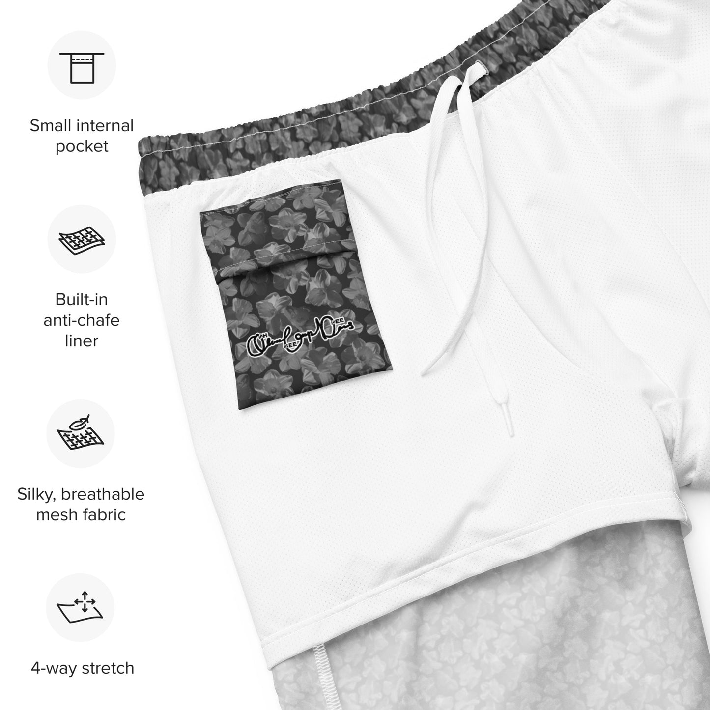 Recycled Flourish and Flow Swim Trunks in Amboy Black