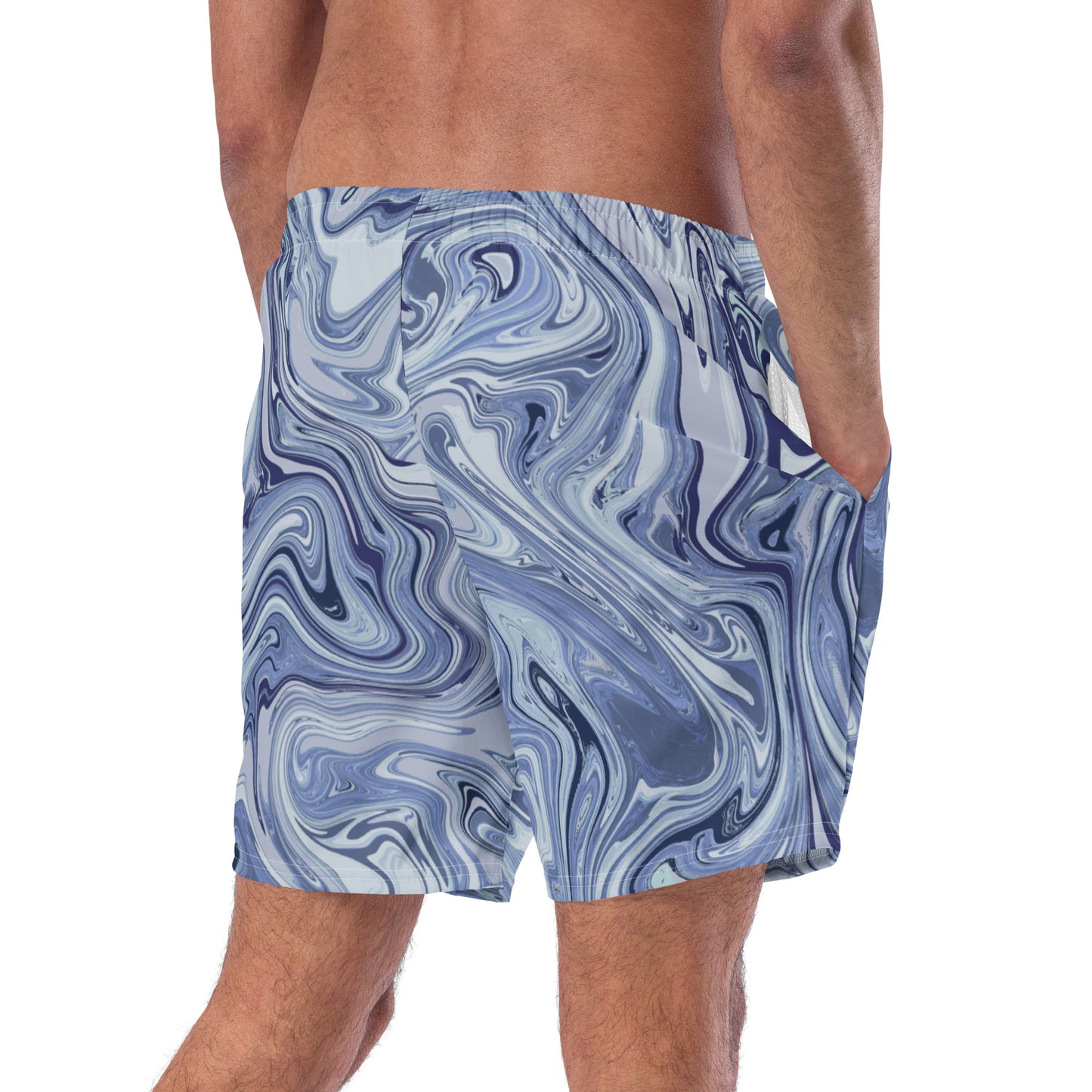 Recycled Marble Swim Trunks - Cobalt