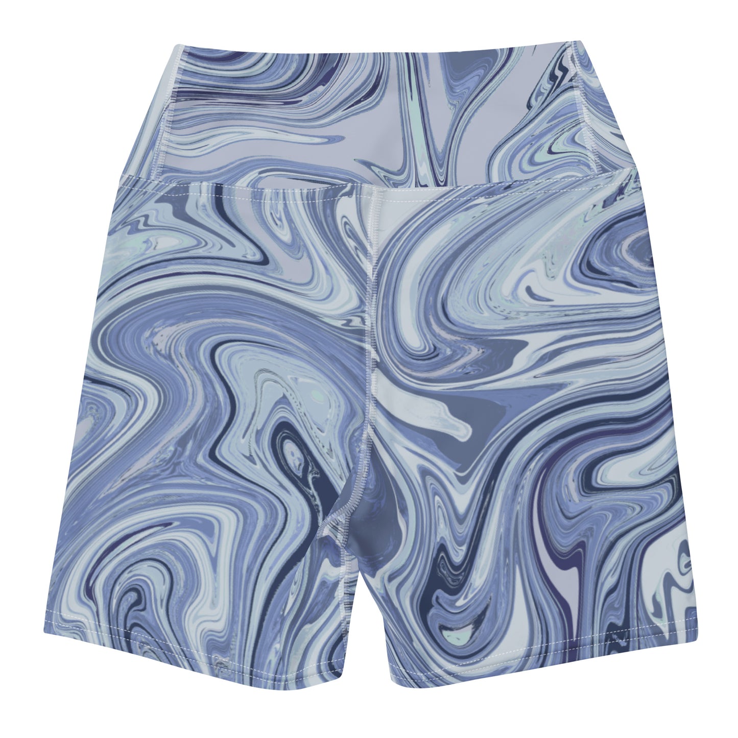 Maggiore Marble Yoga Shorts - Cobalt