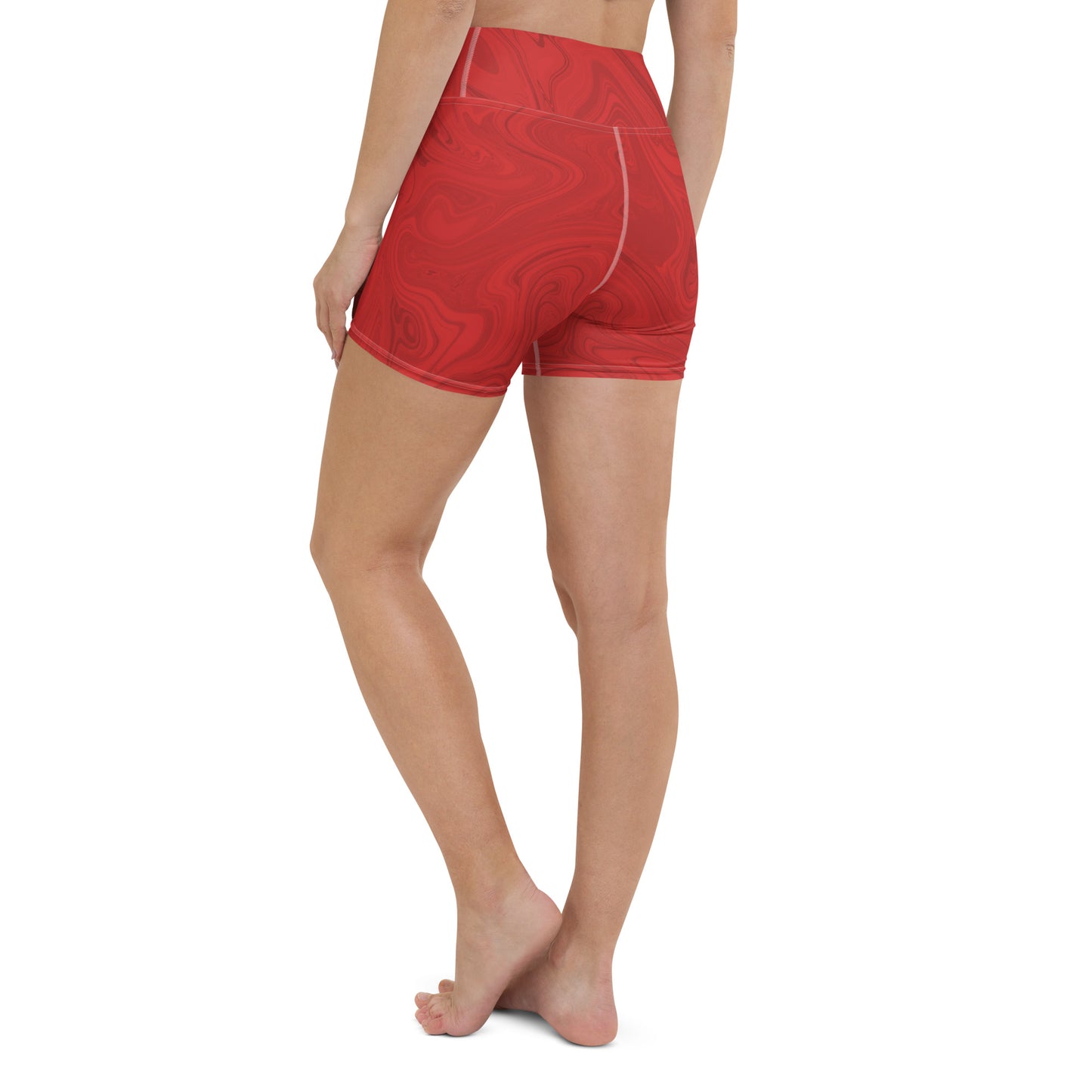 Marble Yoga Shorts - Ruby
