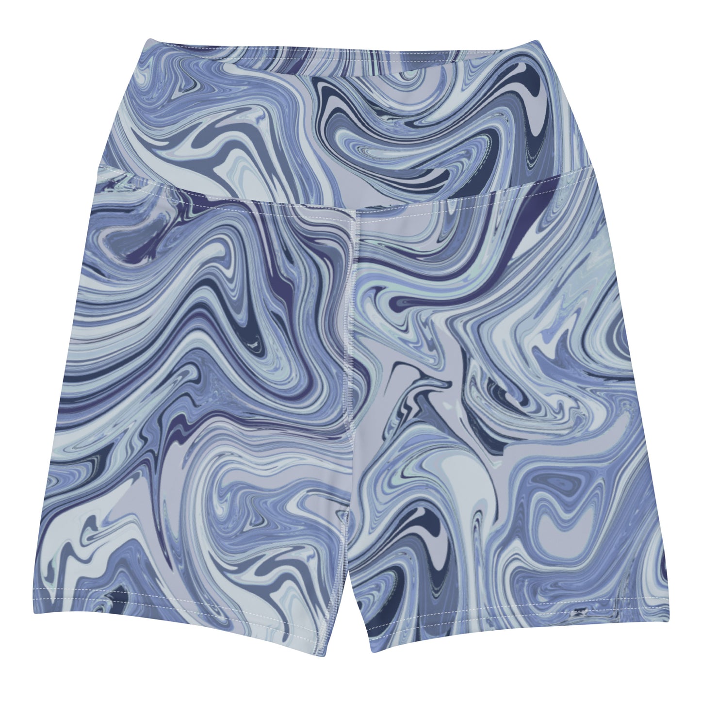 Maggiore Marble Yoga Shorts - Cobalt