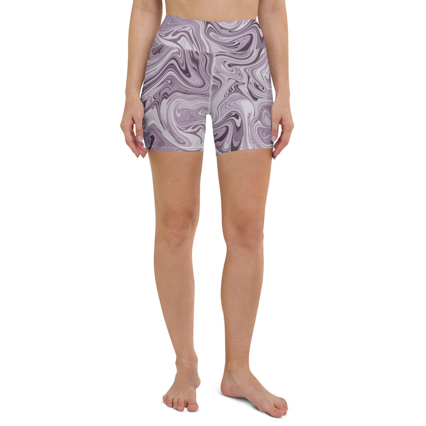 Maggiore Marble Yoga Shorts - Lilac