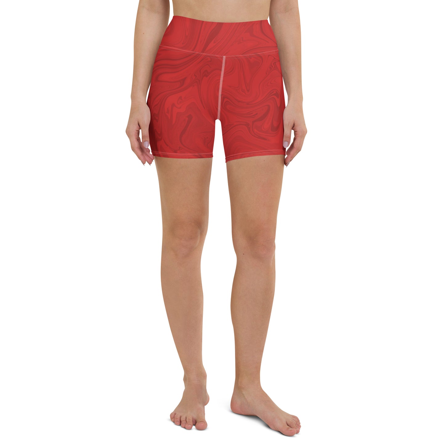 Marble Yoga Shorts - Ruby