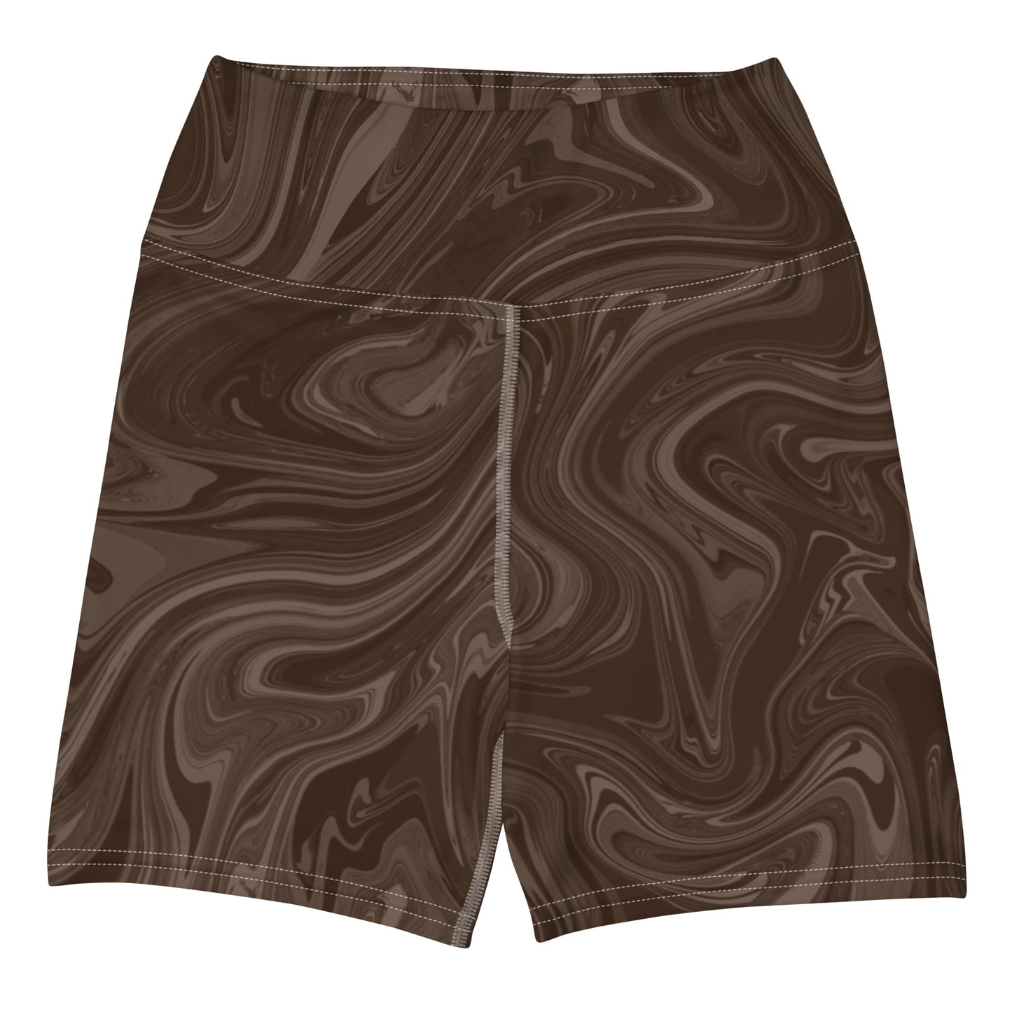 Marble Yoga Shorts - Chocolate