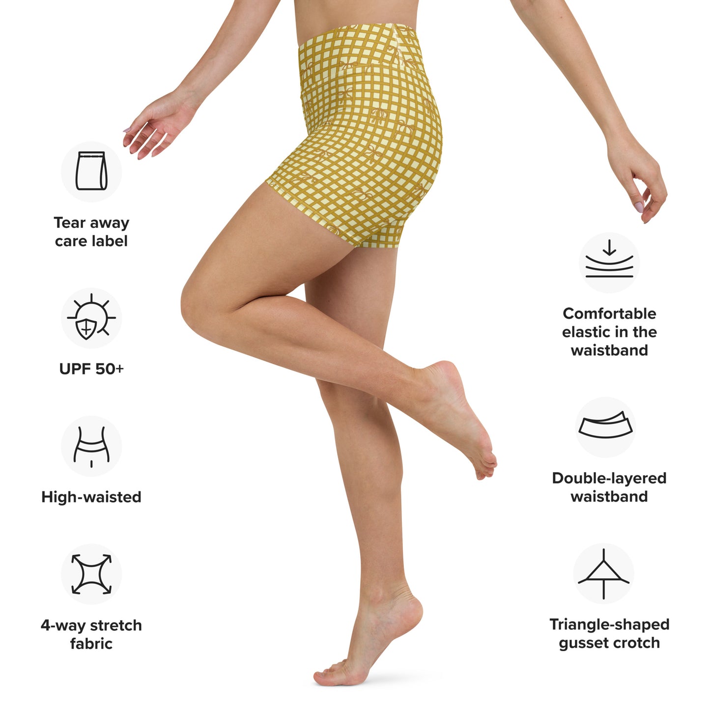 Coquette Yoga Shorts - Turmeric