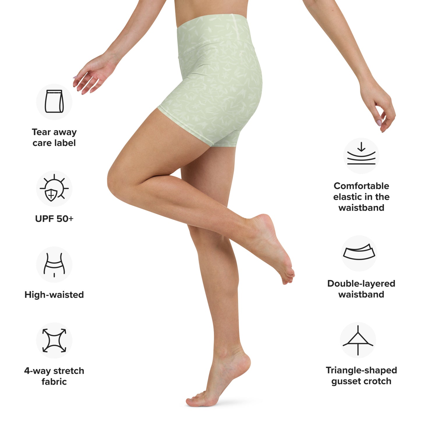 Petal Power Yoga Shorts in Anacapa Green