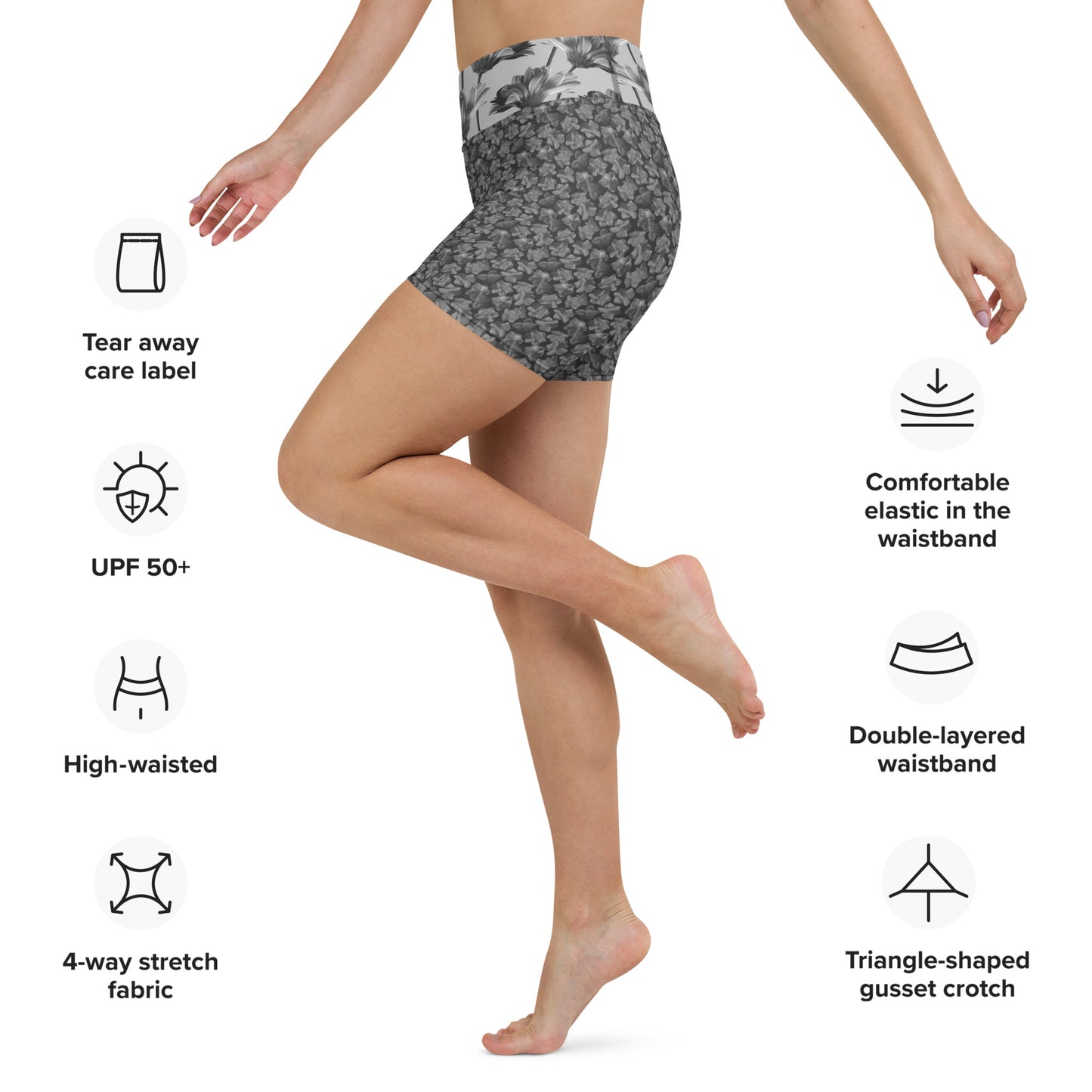 Flourish and Flow Yoga Shorts in Amboy Black
