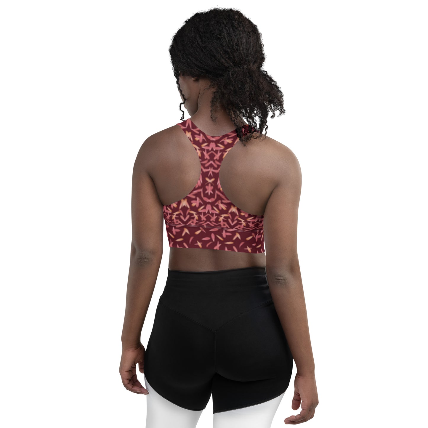 Petal Power Sports Bra in Napa Red