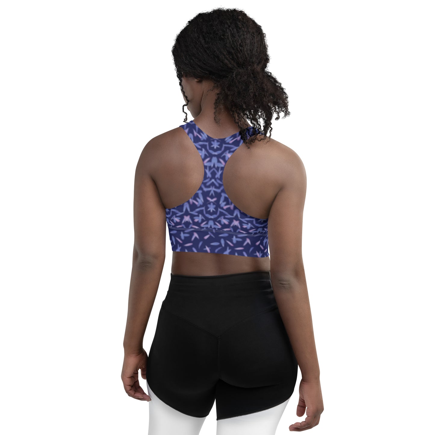 Petal Power Sports Bra in Malibu Blue