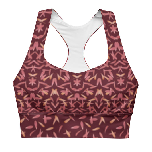 Petal Power Sports Bra in Napa Red