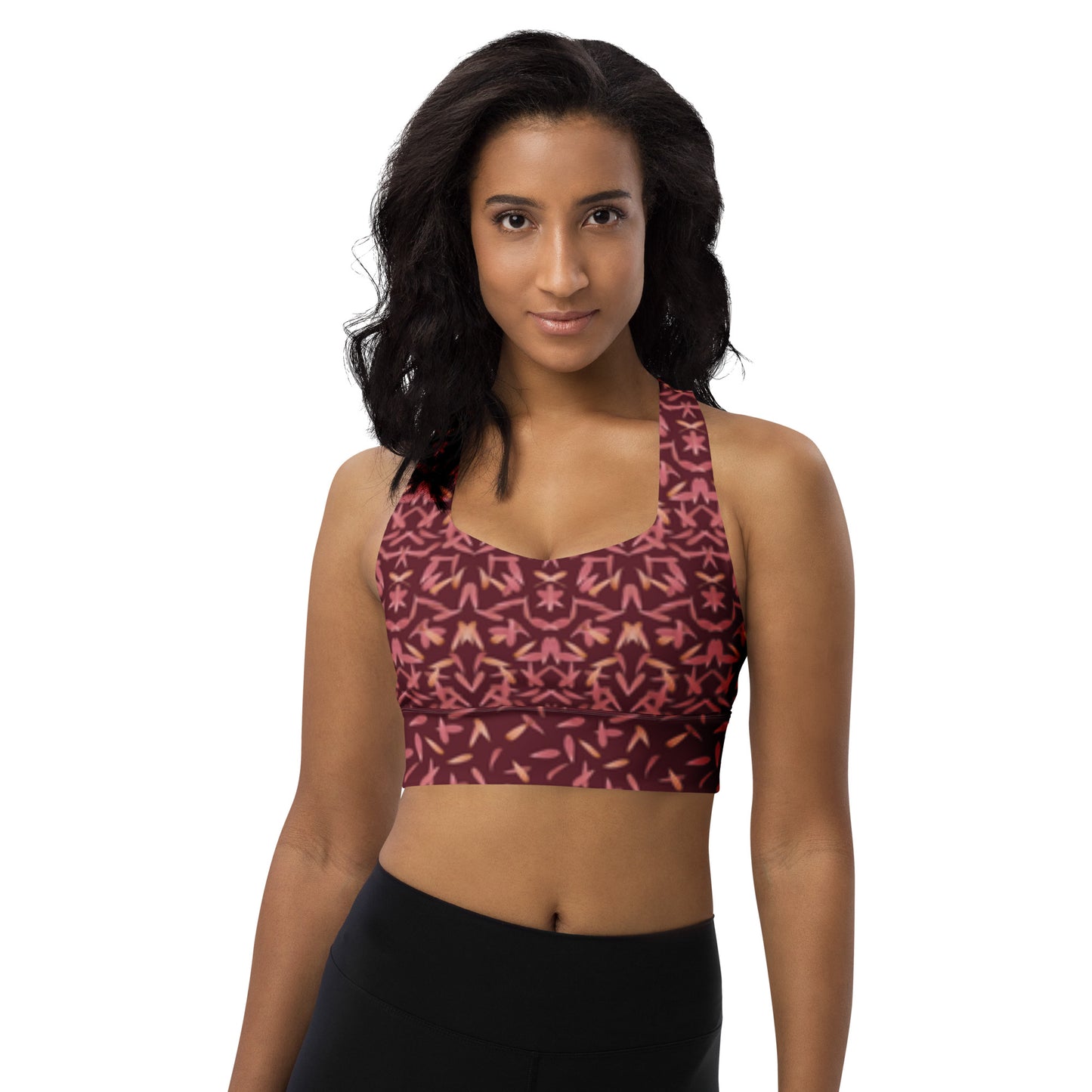 Petal Power Sports Bra in Napa Red