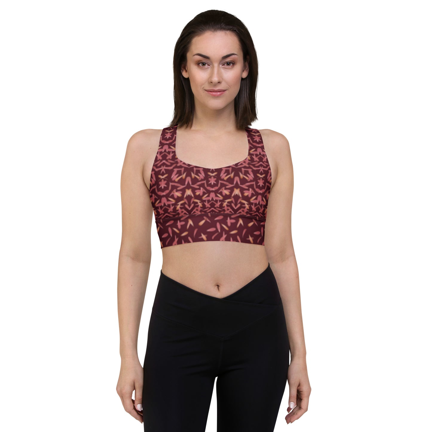 Petal Power Sports Bra in Napa Red